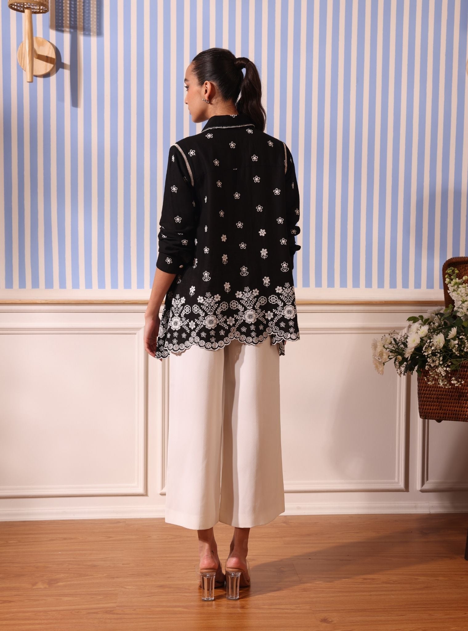 Clement Linen Black Shirt With Saelys Pant