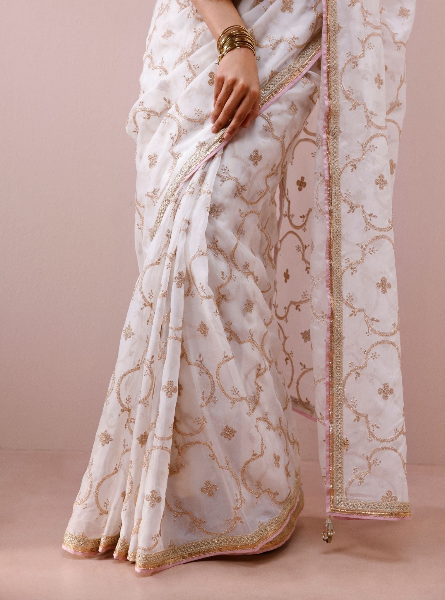 Eshna Organza Off White Saree