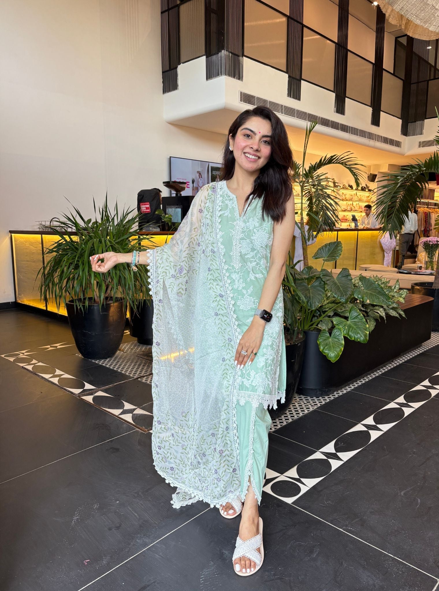 Midori Supima Cotton Green Kurta Set