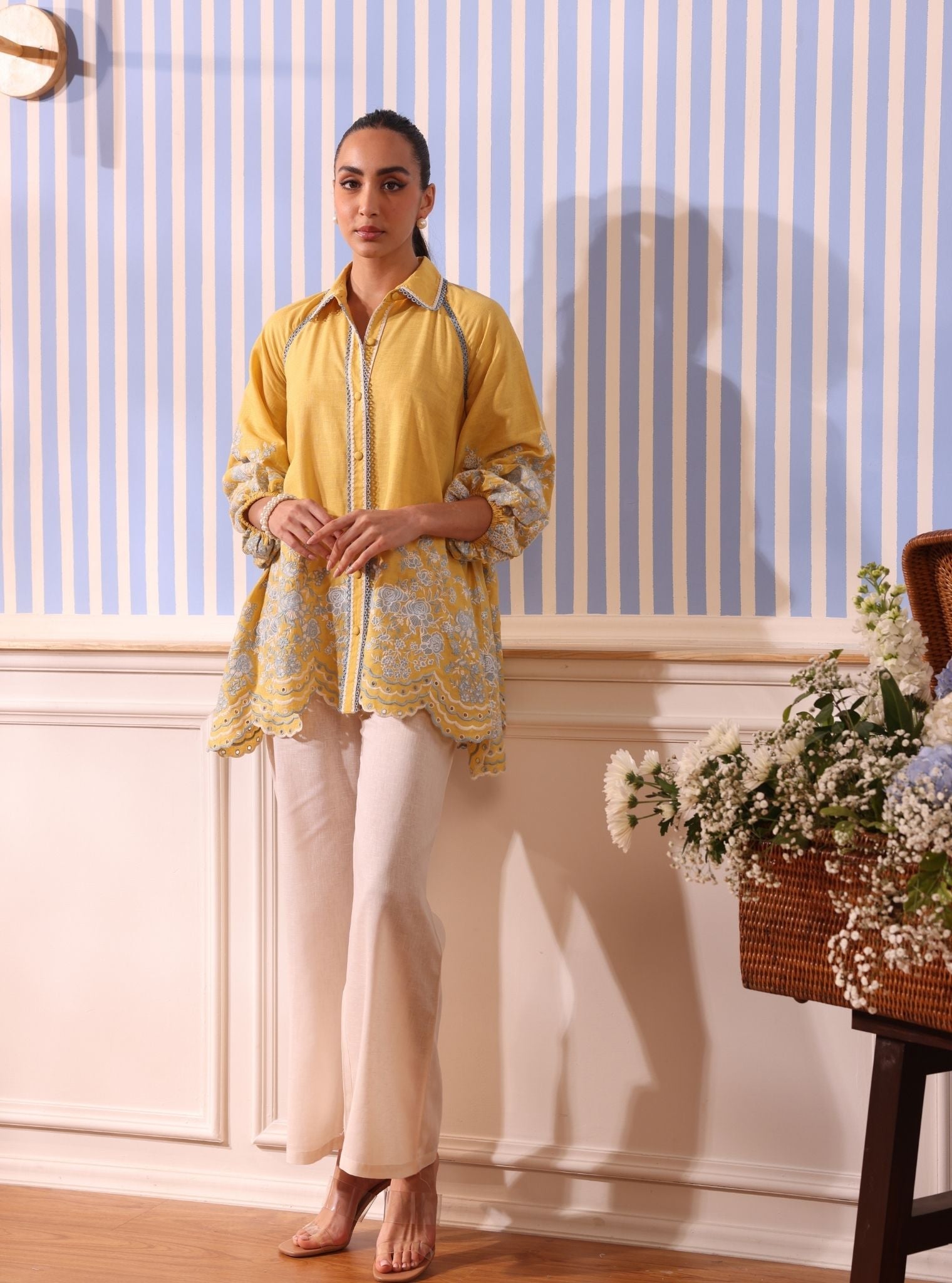 Paloma Linen Yellow Shirt