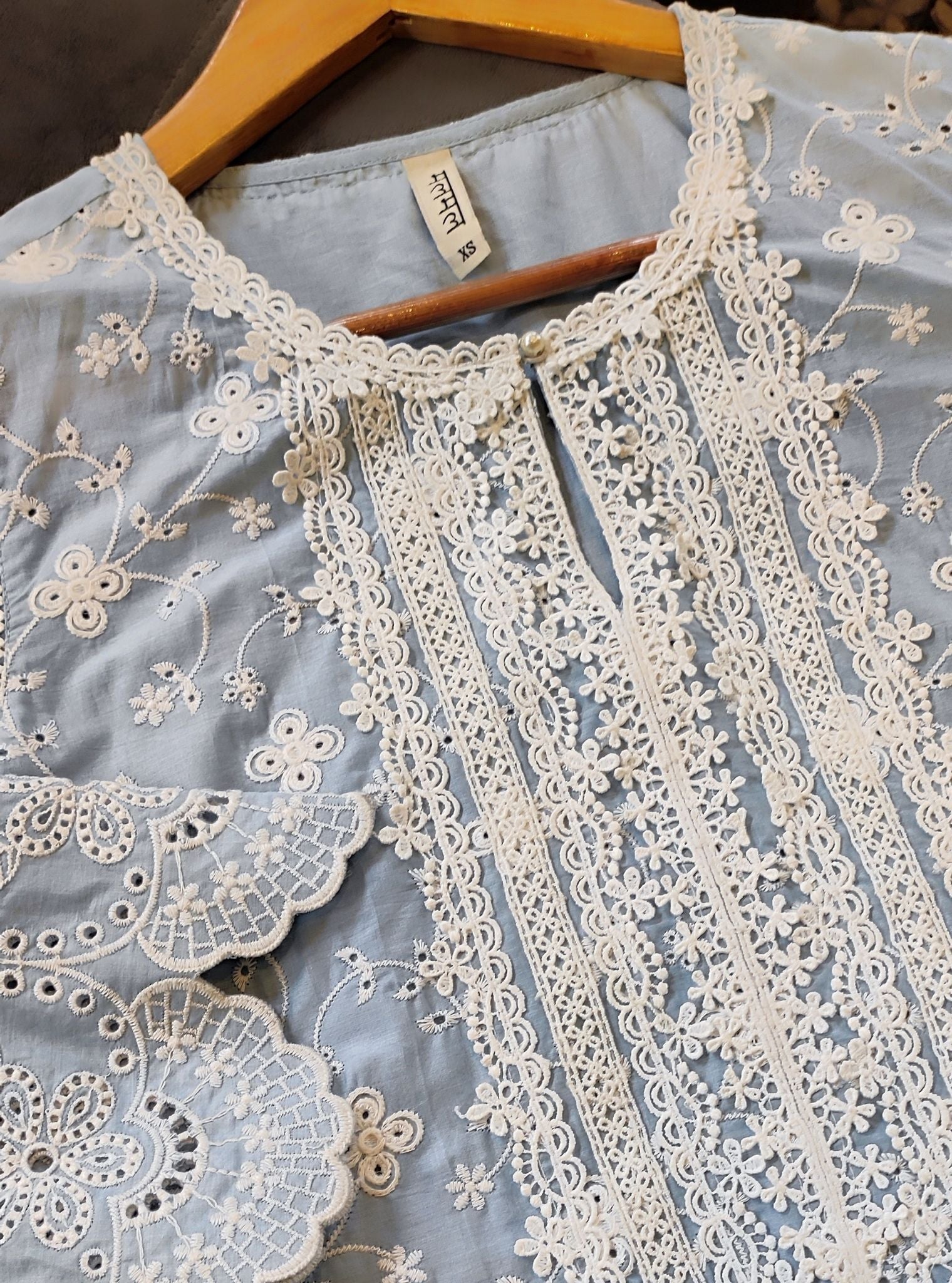 Gauri Supima Cotton Light Blue Kurta Set