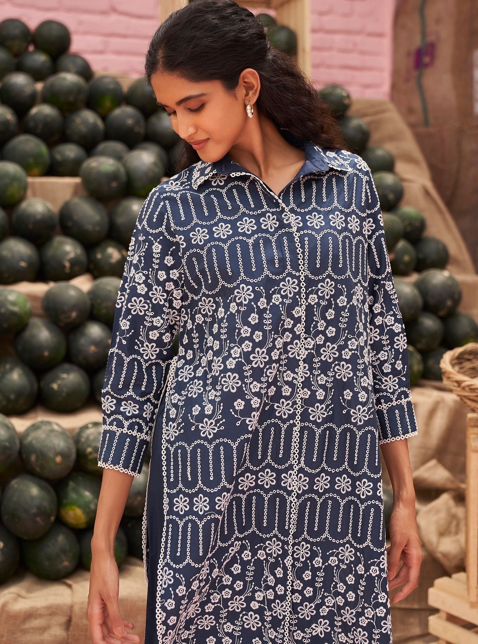 Heli Supima Cotton Navy Co-ord Set