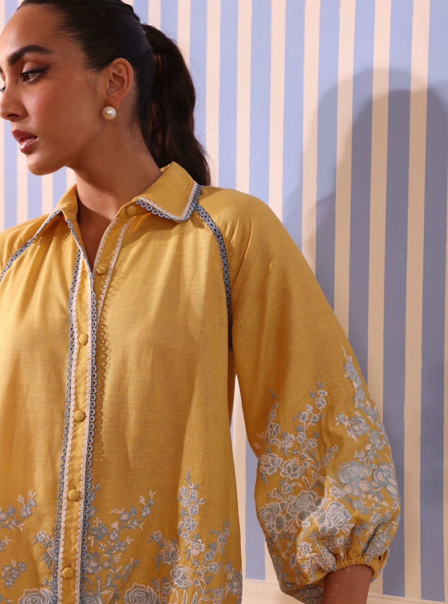 Paloma Linen Yellow Shirt