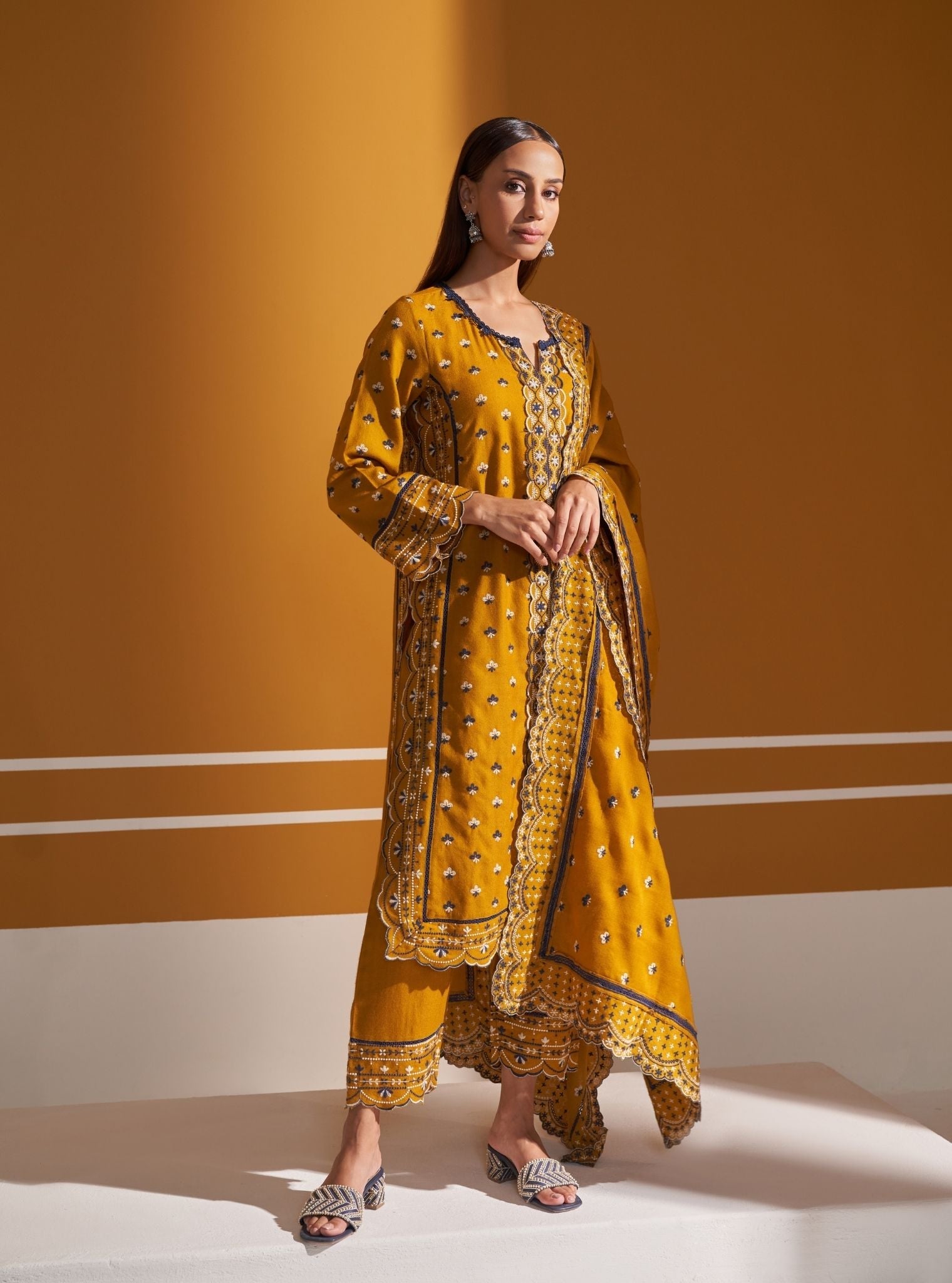Tate Wool Mustard Kurta Set