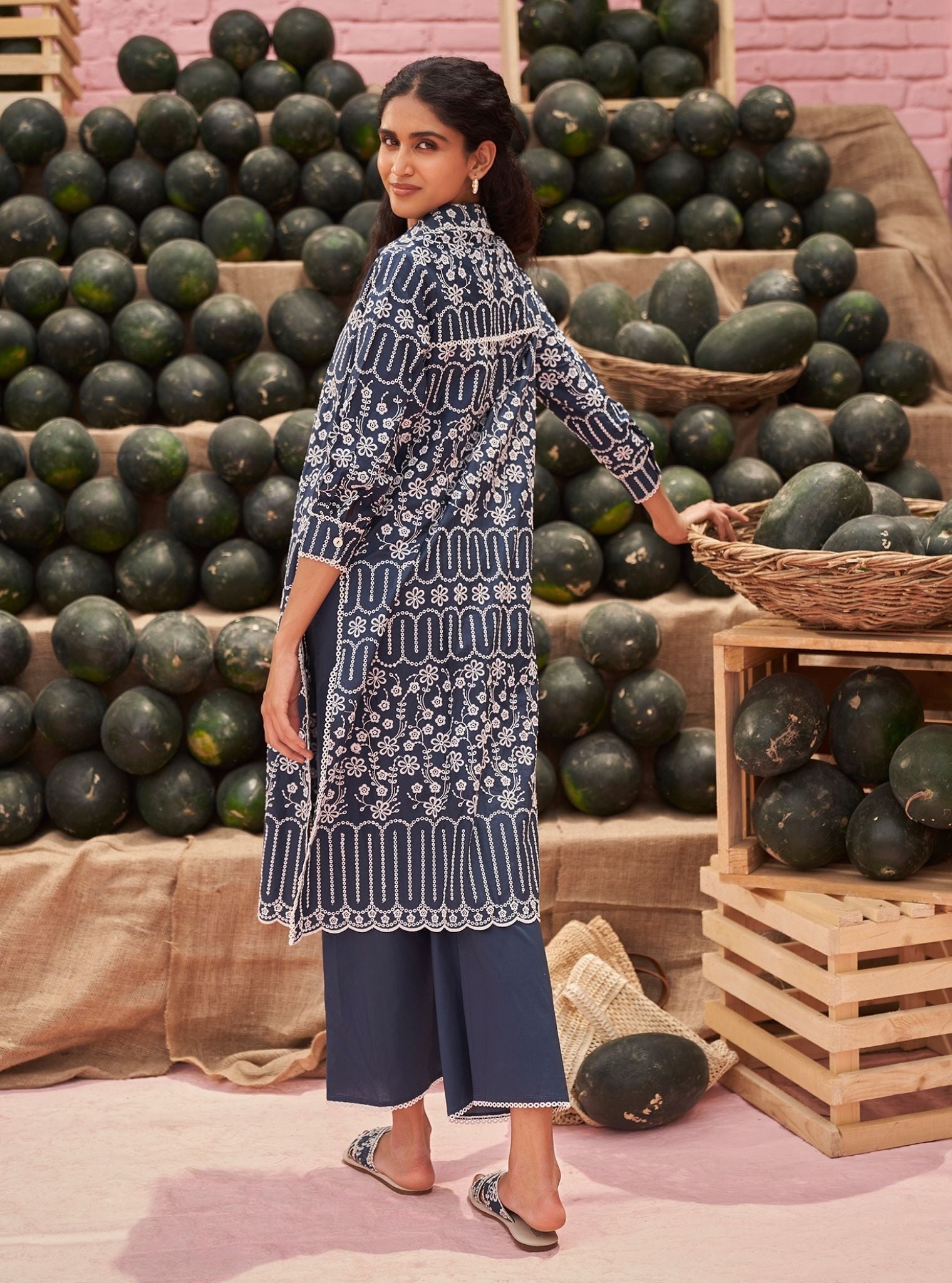 Heli Supima Cotton Navy Co-ord Set