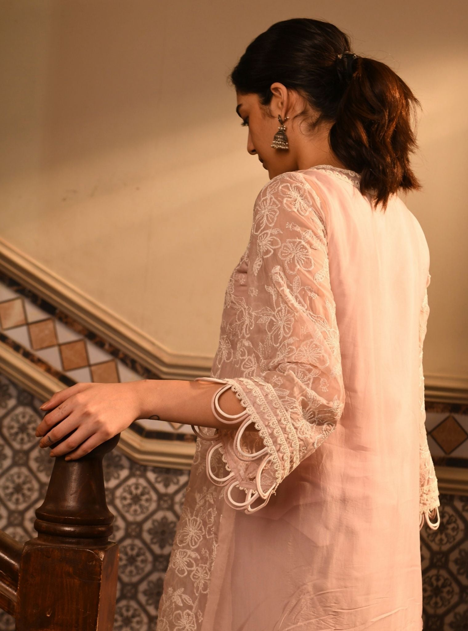 Alma Organza Dusty Pink Kurta Set