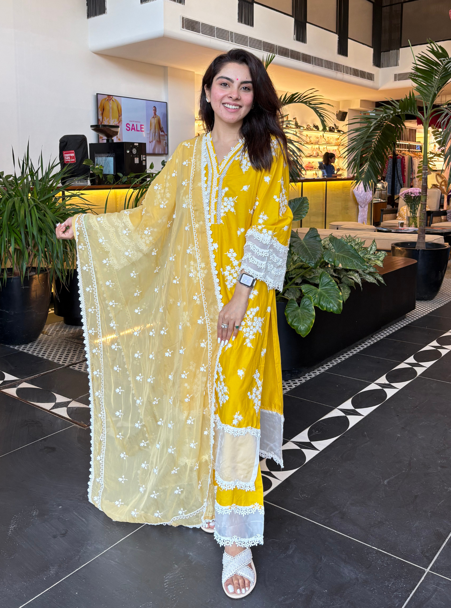 Lola Supima Cotton Yellow Kurta with Yellow Palazzo Set