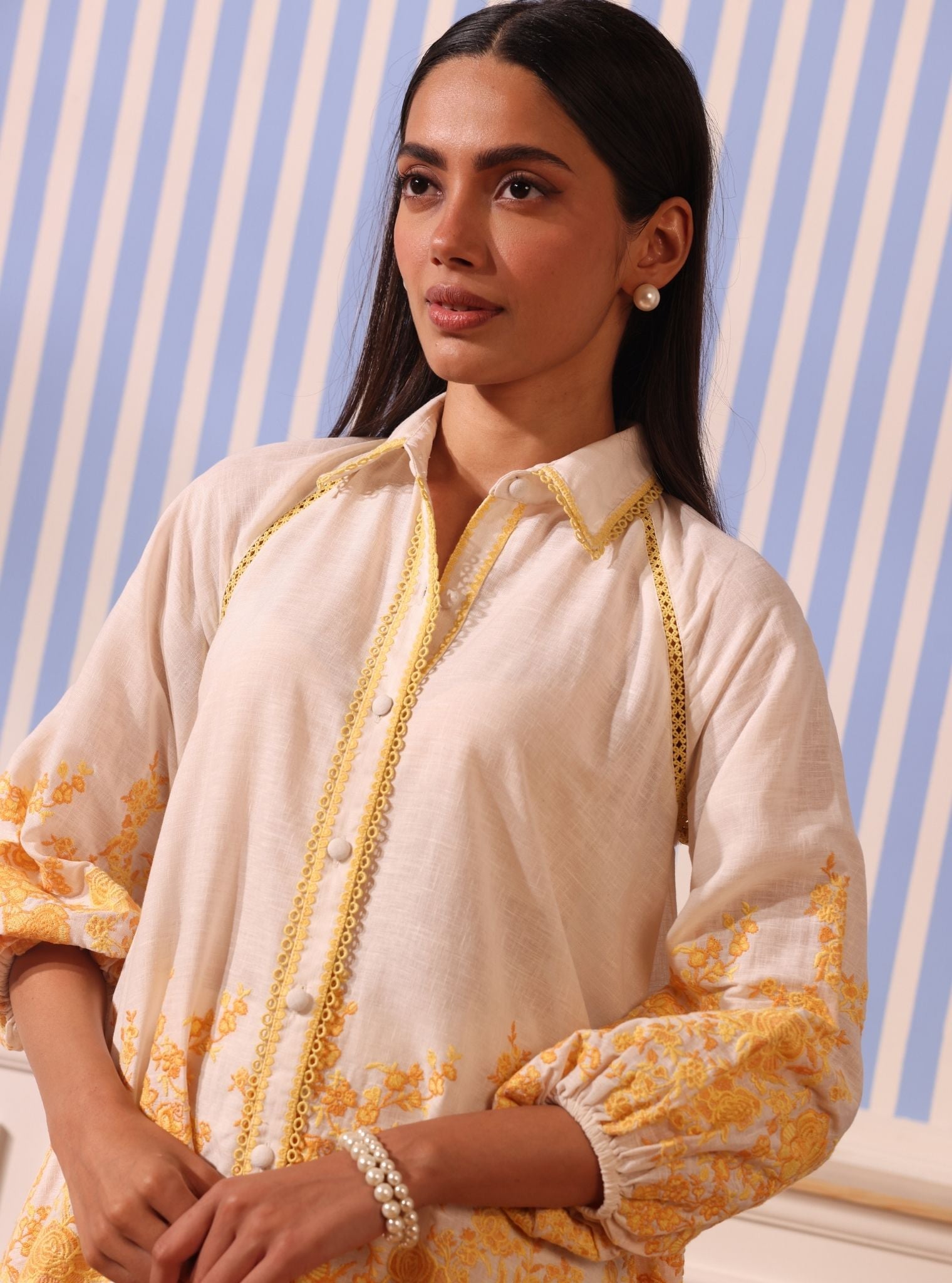 Paloma Linen Off White Shirt With Saelys Pant