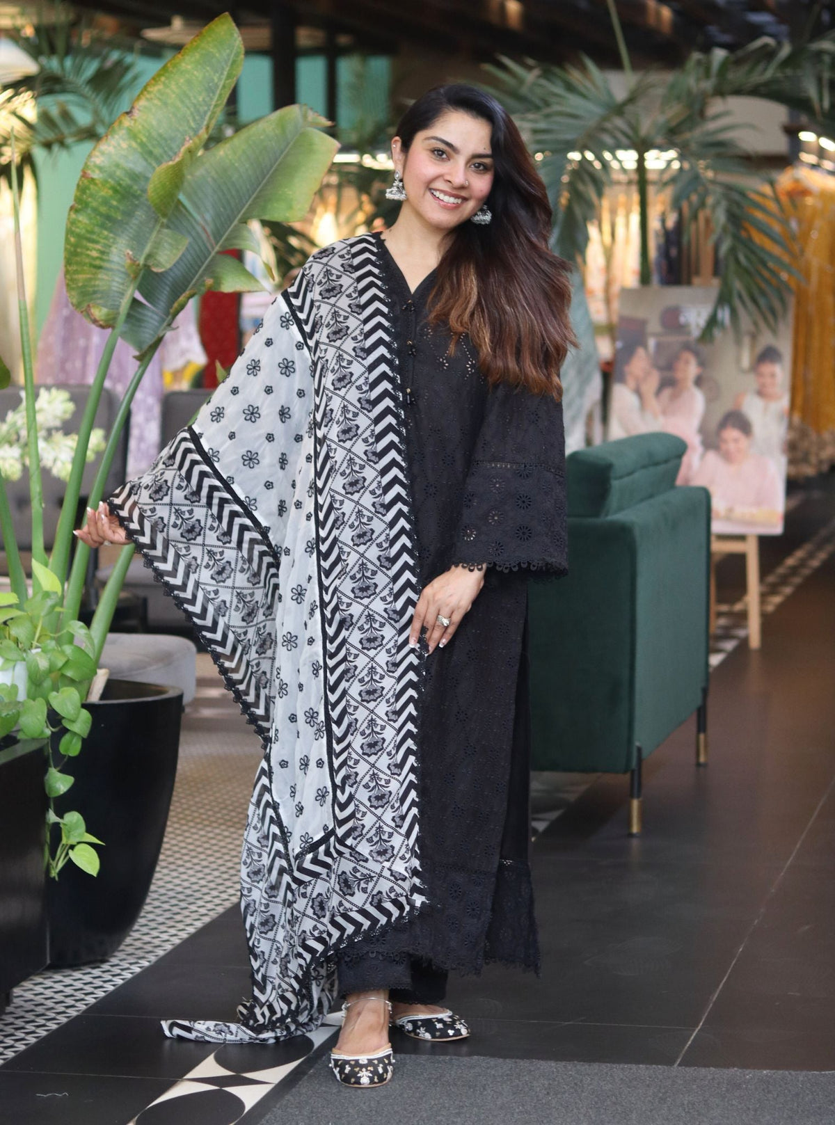 Asti Supima Cotton Black Kurta Set