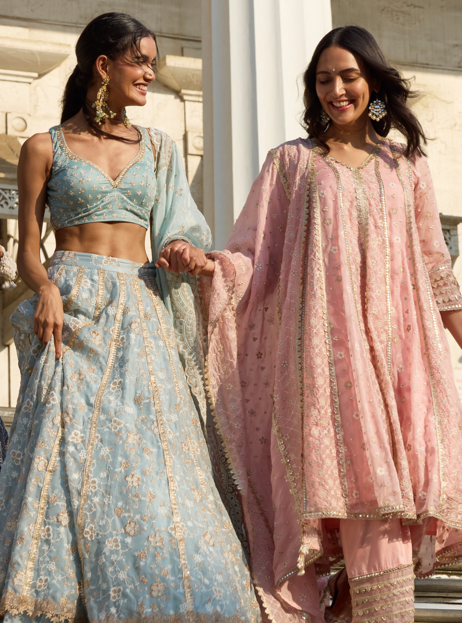 Palmer Organza Light Pink Anarkali Kurta Set