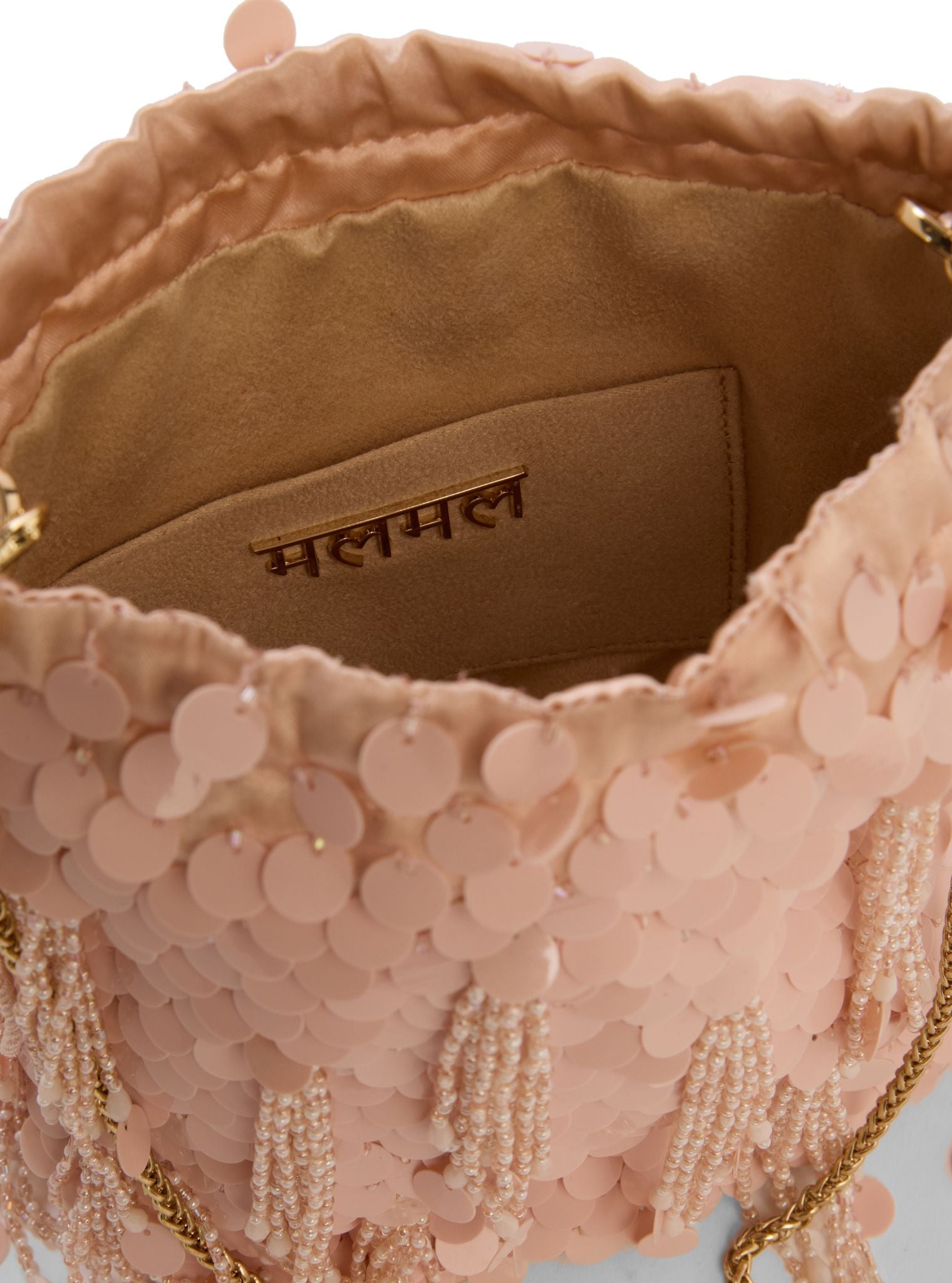 Roze Pink Tassel Potli Bag