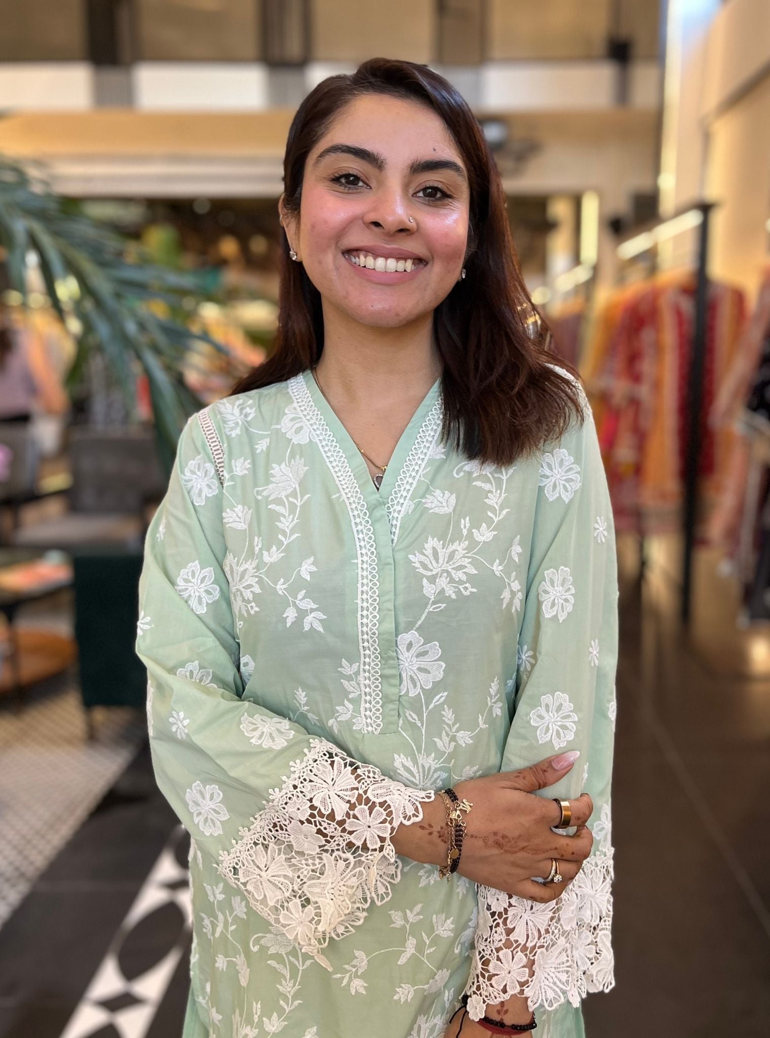 Roli Supima Cotton Green Kurta Set