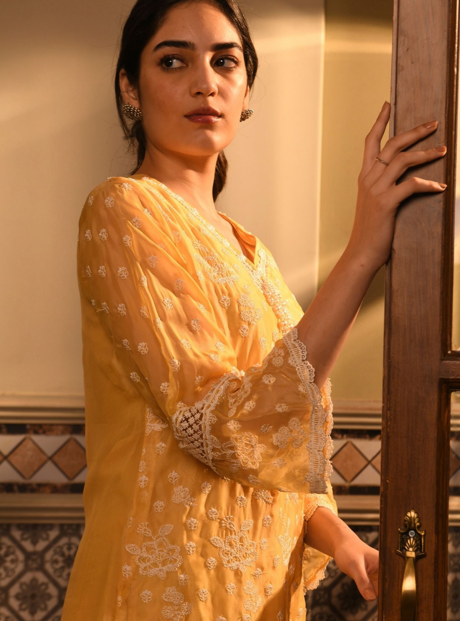 Aylin Organza Yellow Kurta Set