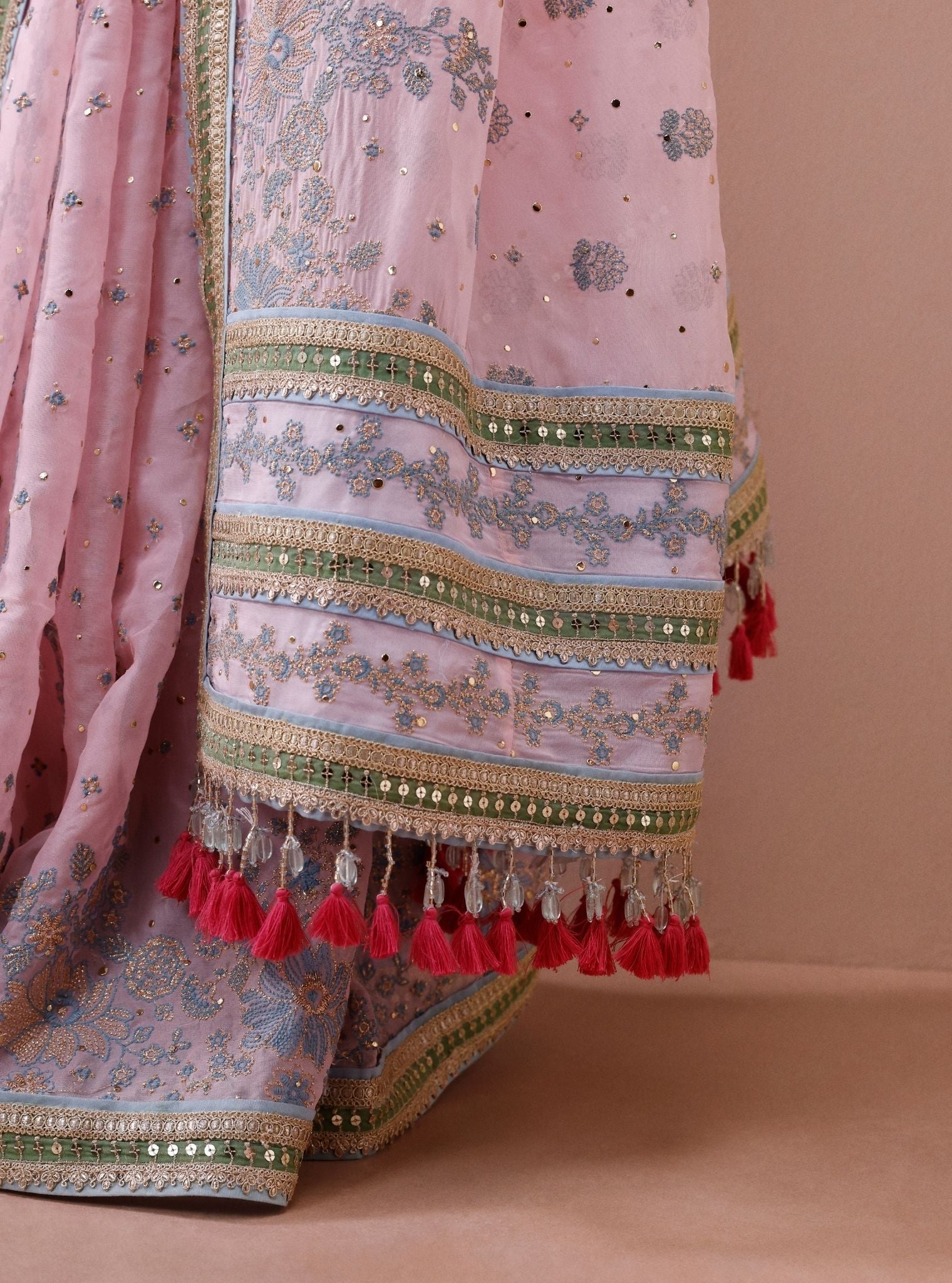 Lavi Organza Pink Saree
