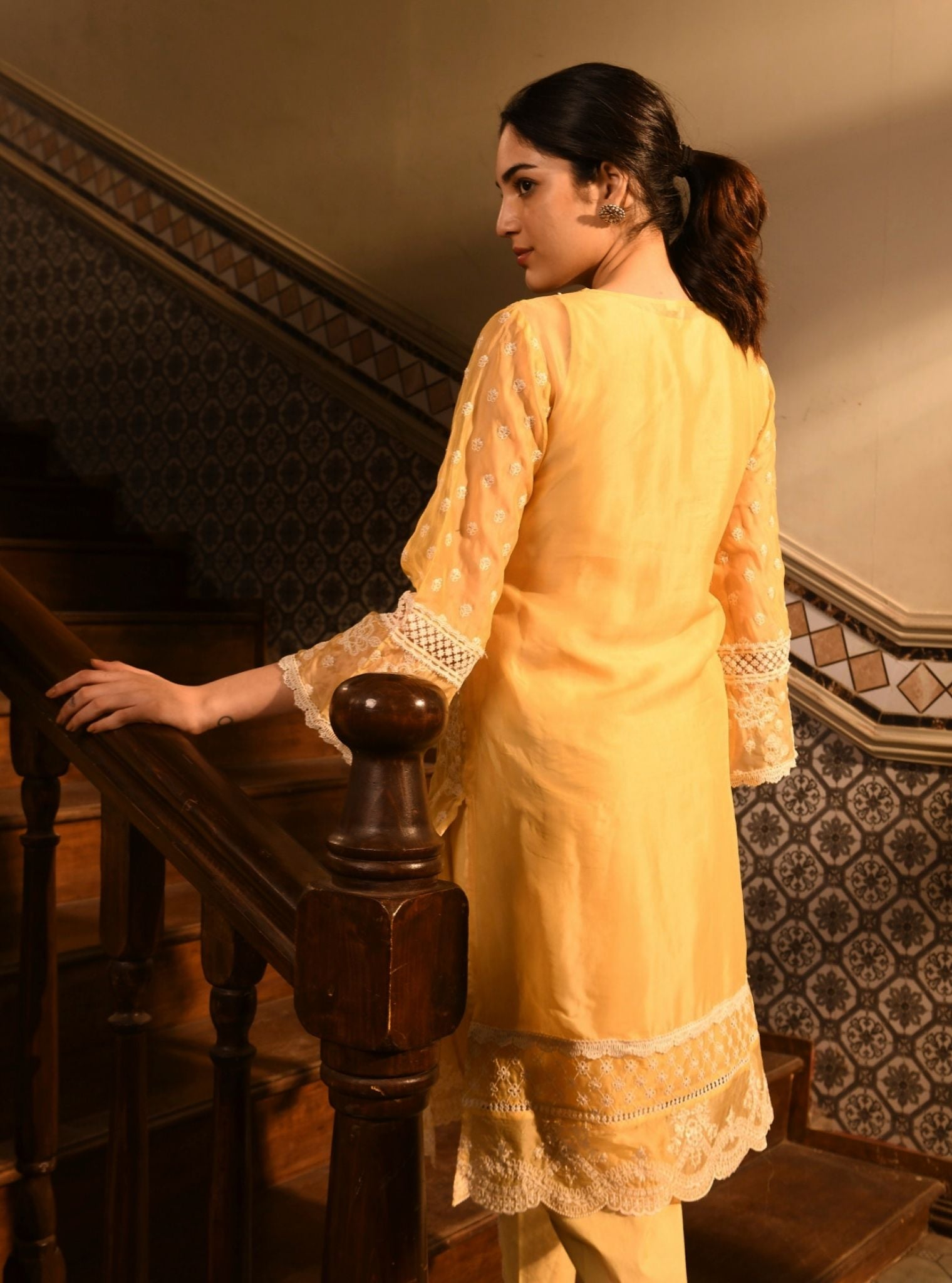 Aylin Organza Yellow Kurta Set