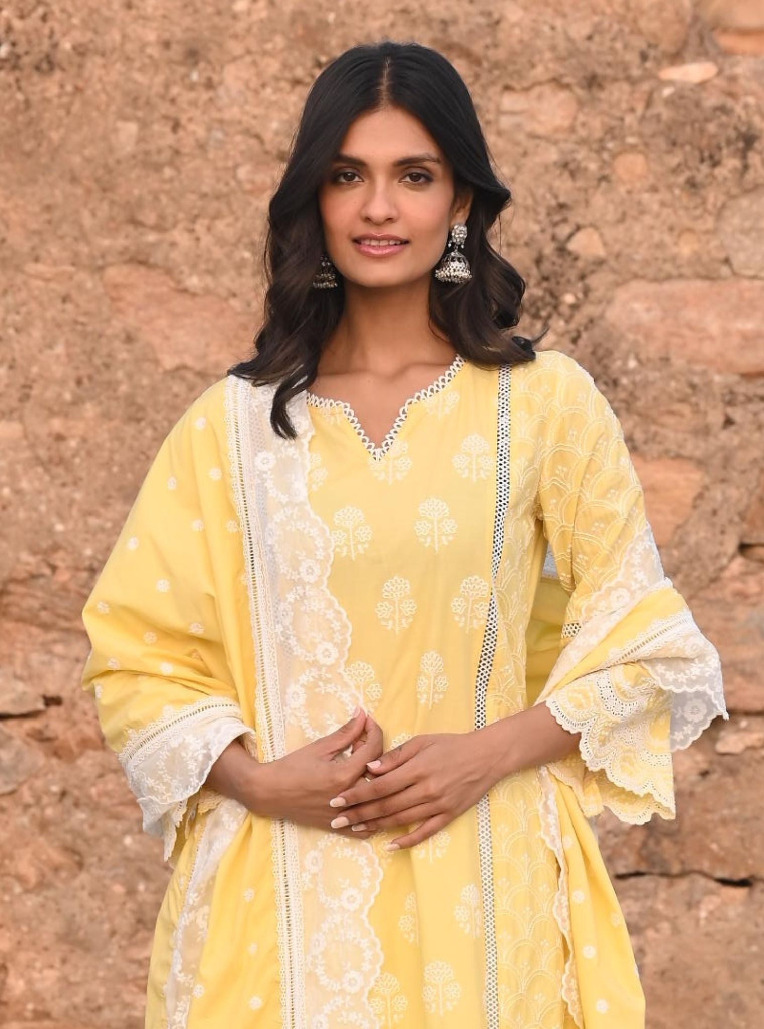 Blair Supima Satin Yellow Kurta Set