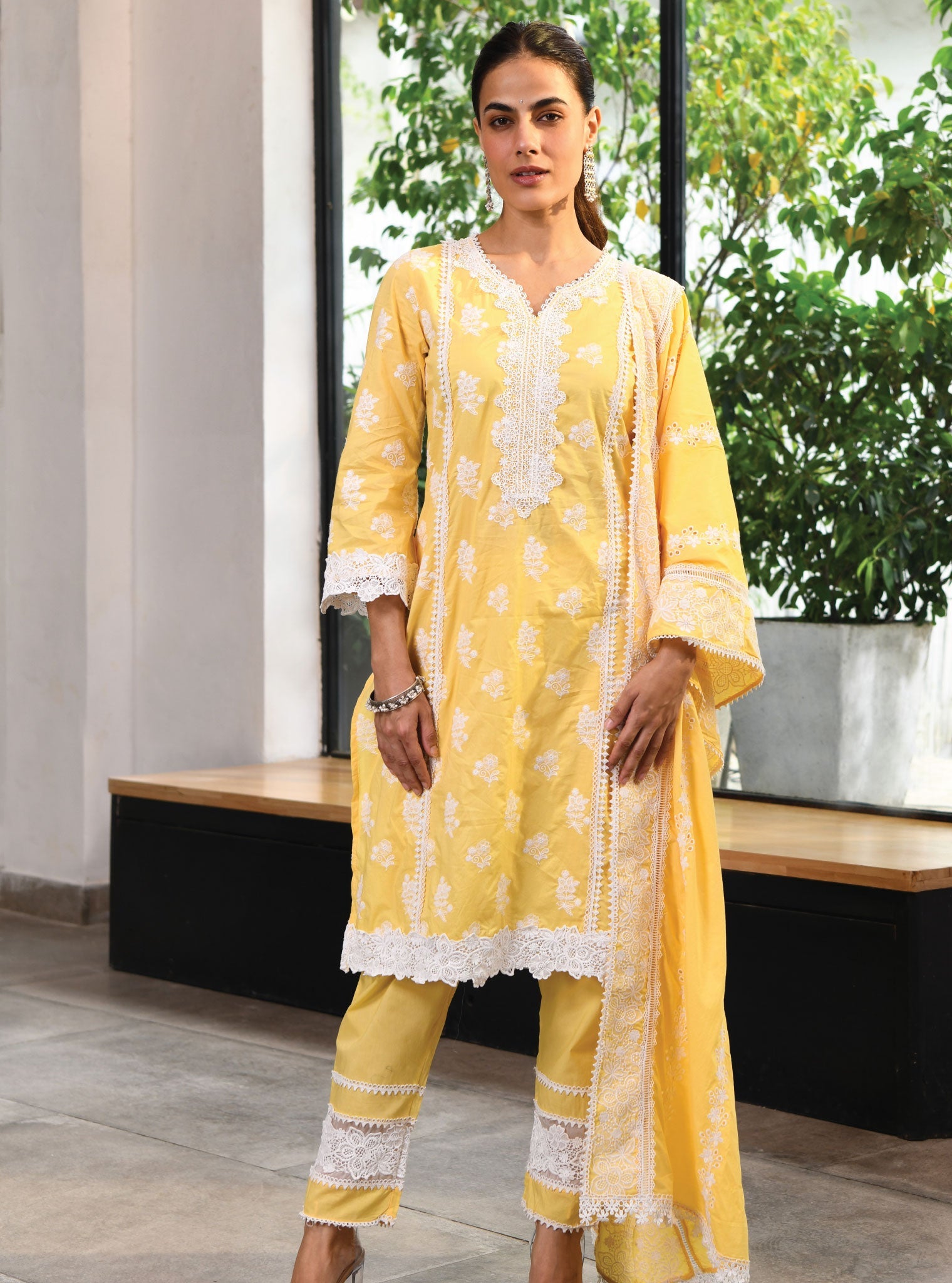 Lisburn Supima Cotton Yellow Kurta Set