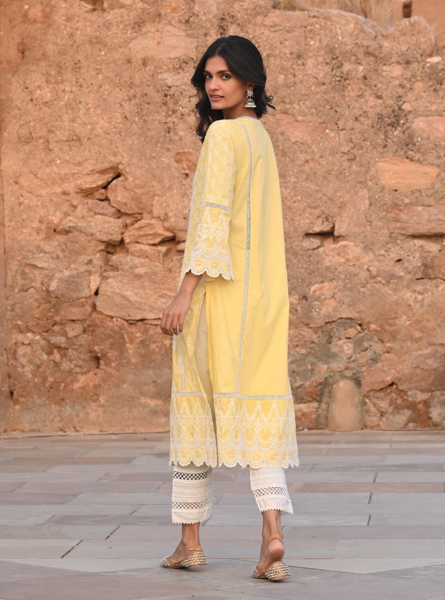 Blair Supima Satin Yellow Kurta Set