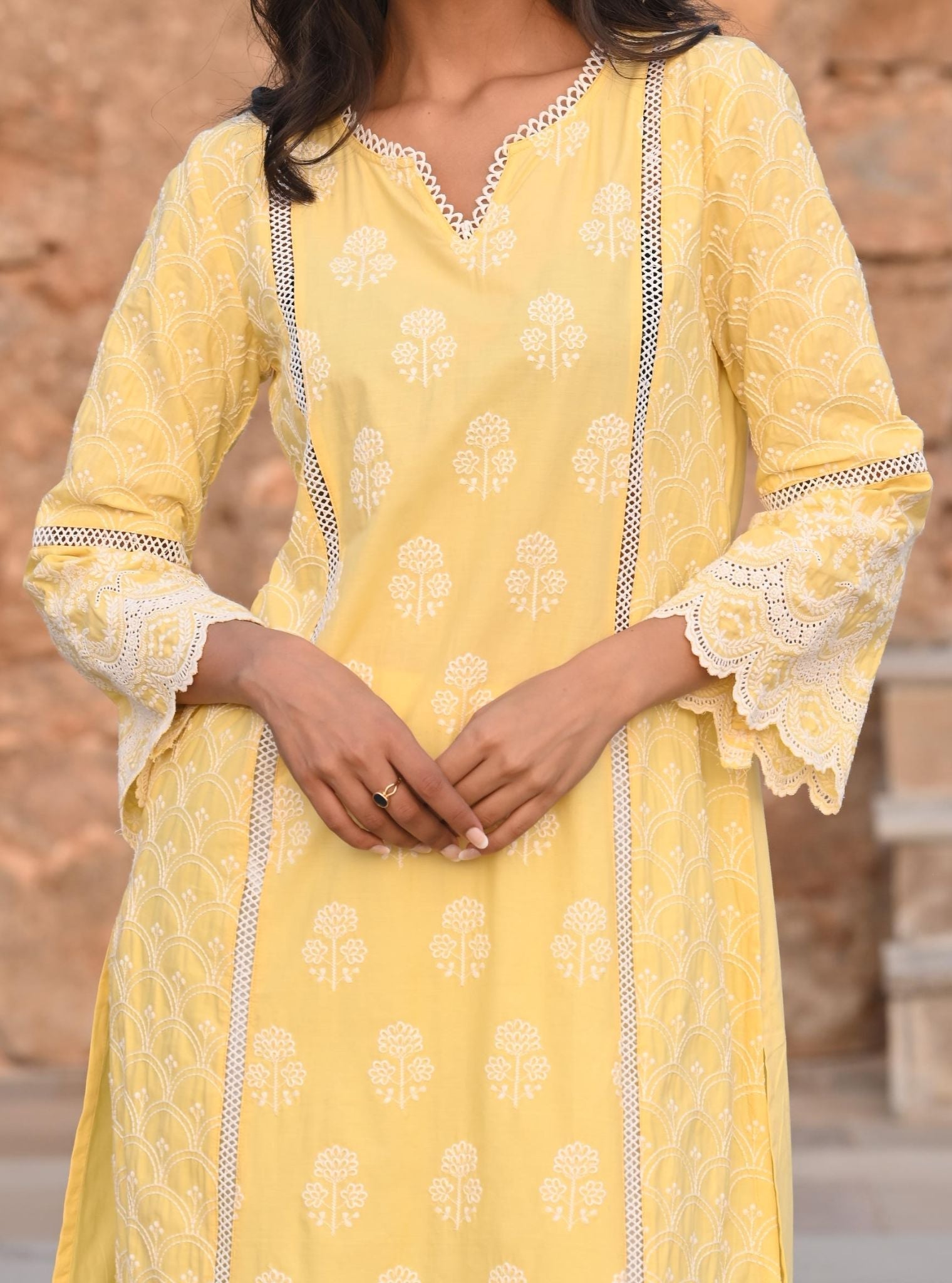 Blair Supima Satin Yellow Kurta Set