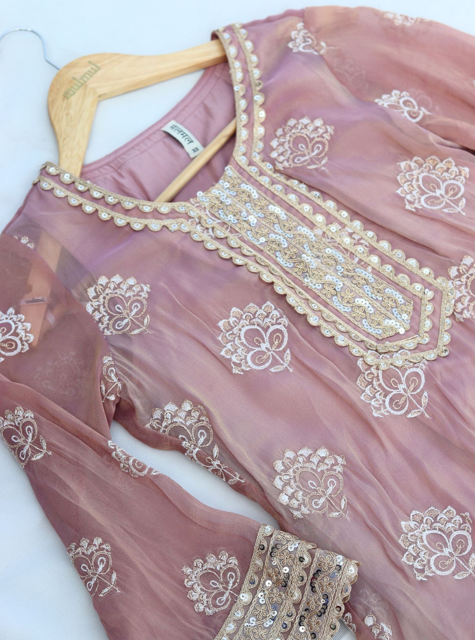 Kasuri Luxe Tissue Lilac Kurta Set