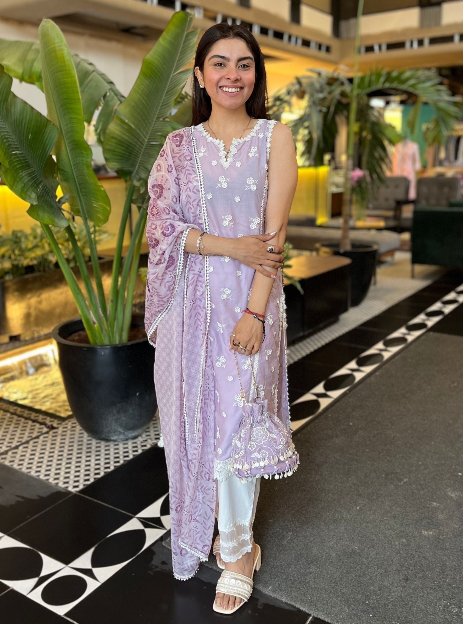 Meha Supima Cotton Lilac Kurta Set