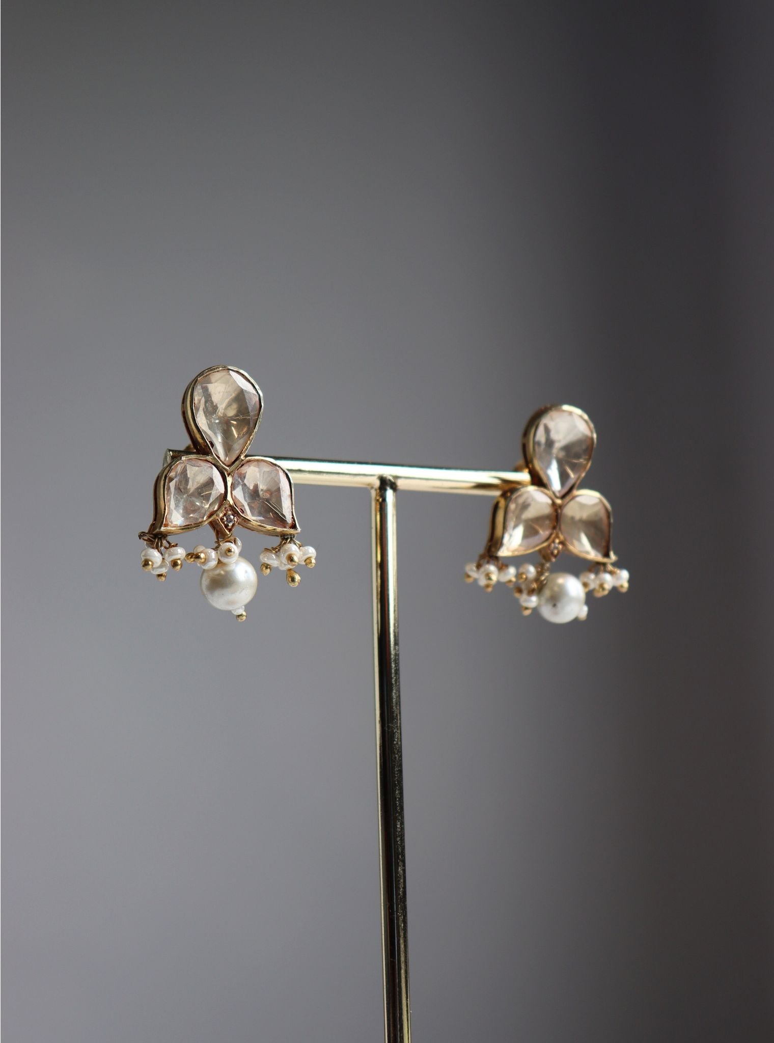 Pure Silver Drishti White Earring