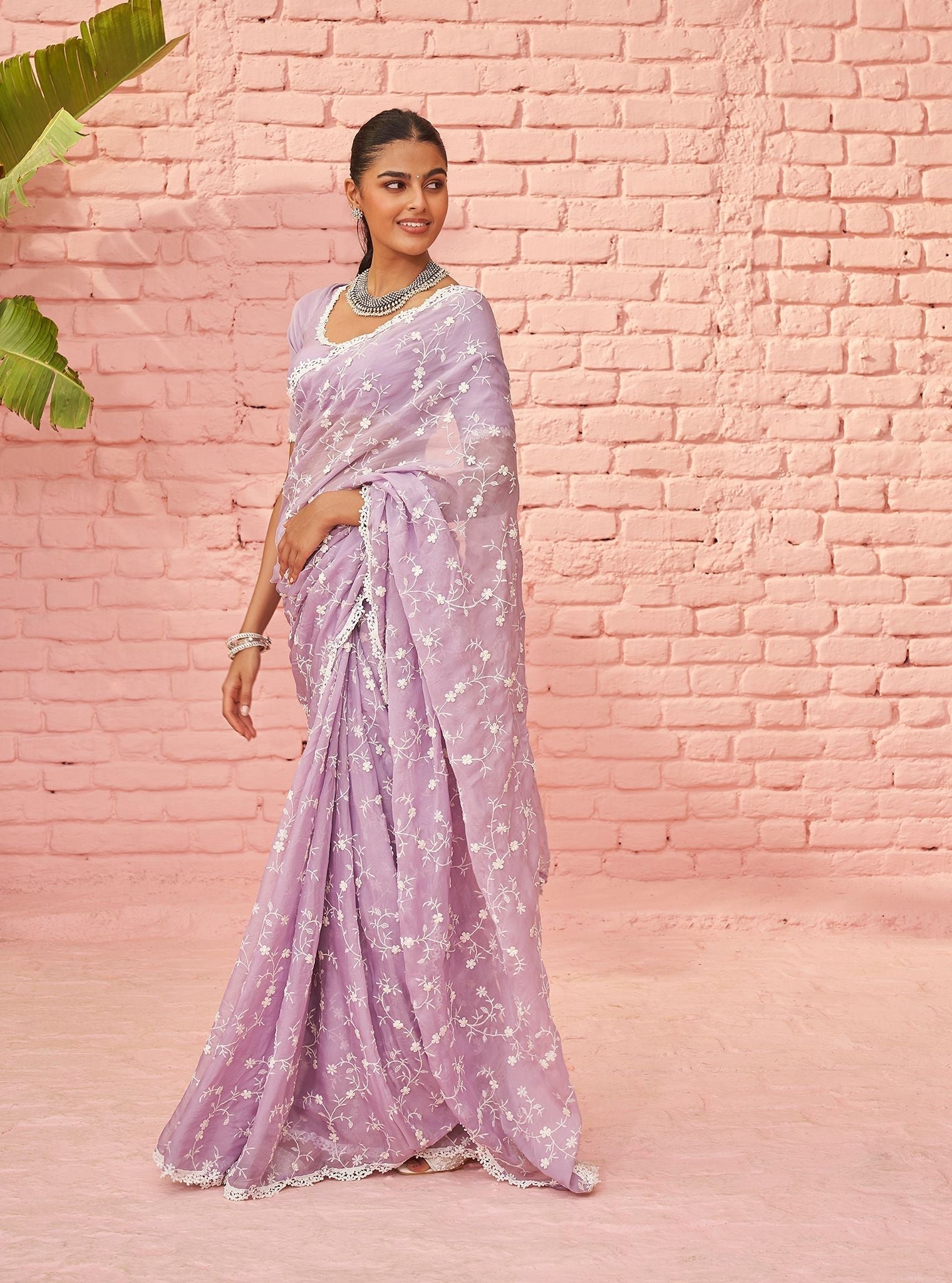 Satika Organza Lavender Saree