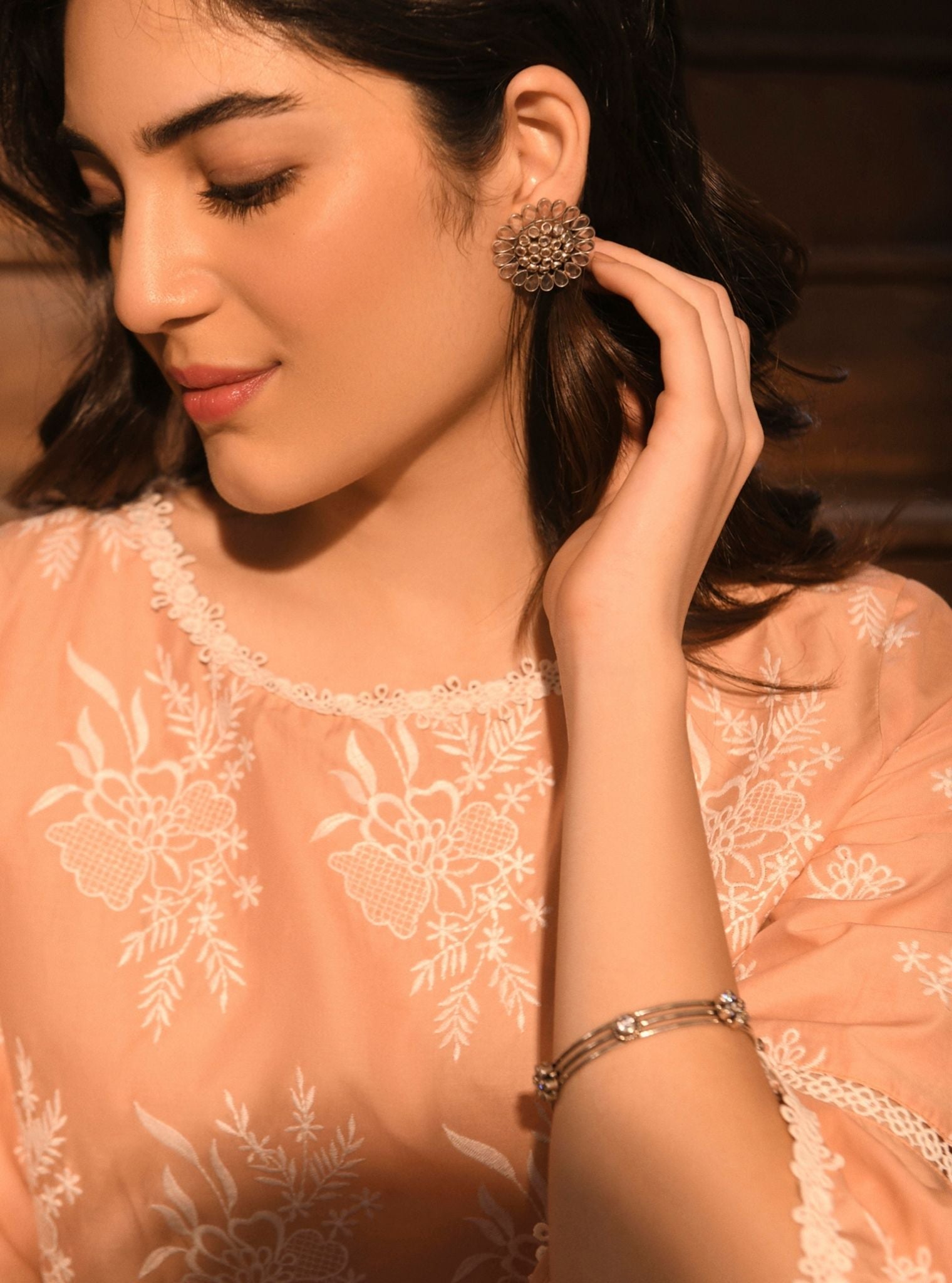 Anisa Supima Cotton Peach Kurta Set