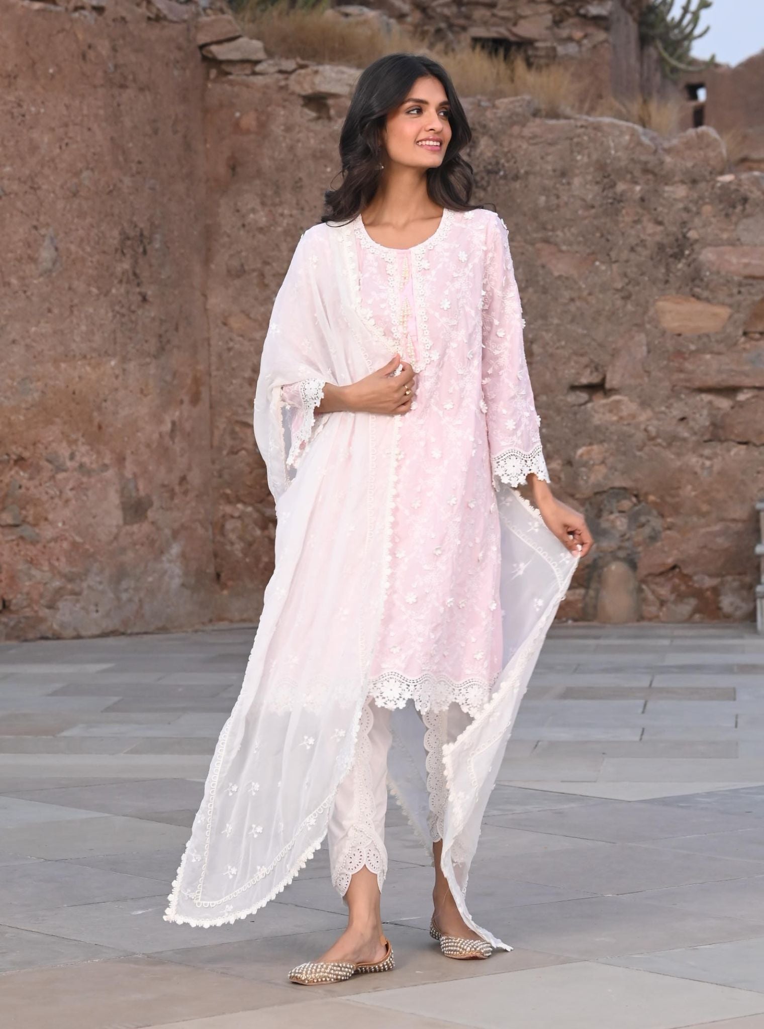 Baybreeze Supima Cotton Pink Kurta Set