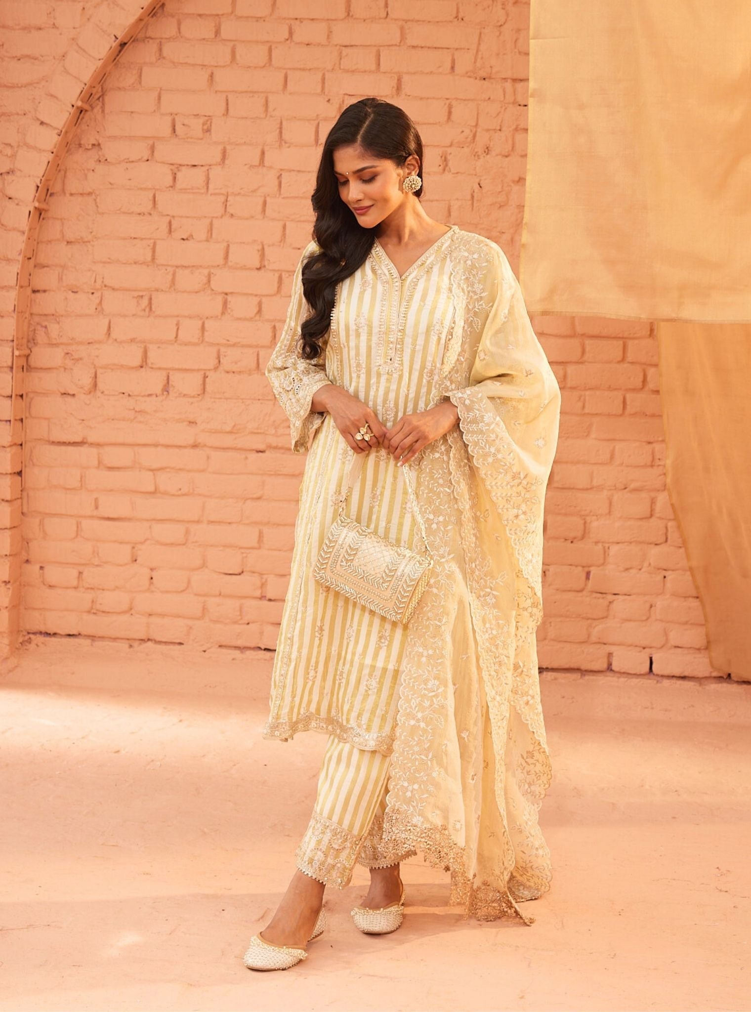 Hayden Banarsi Off White Kurta Set