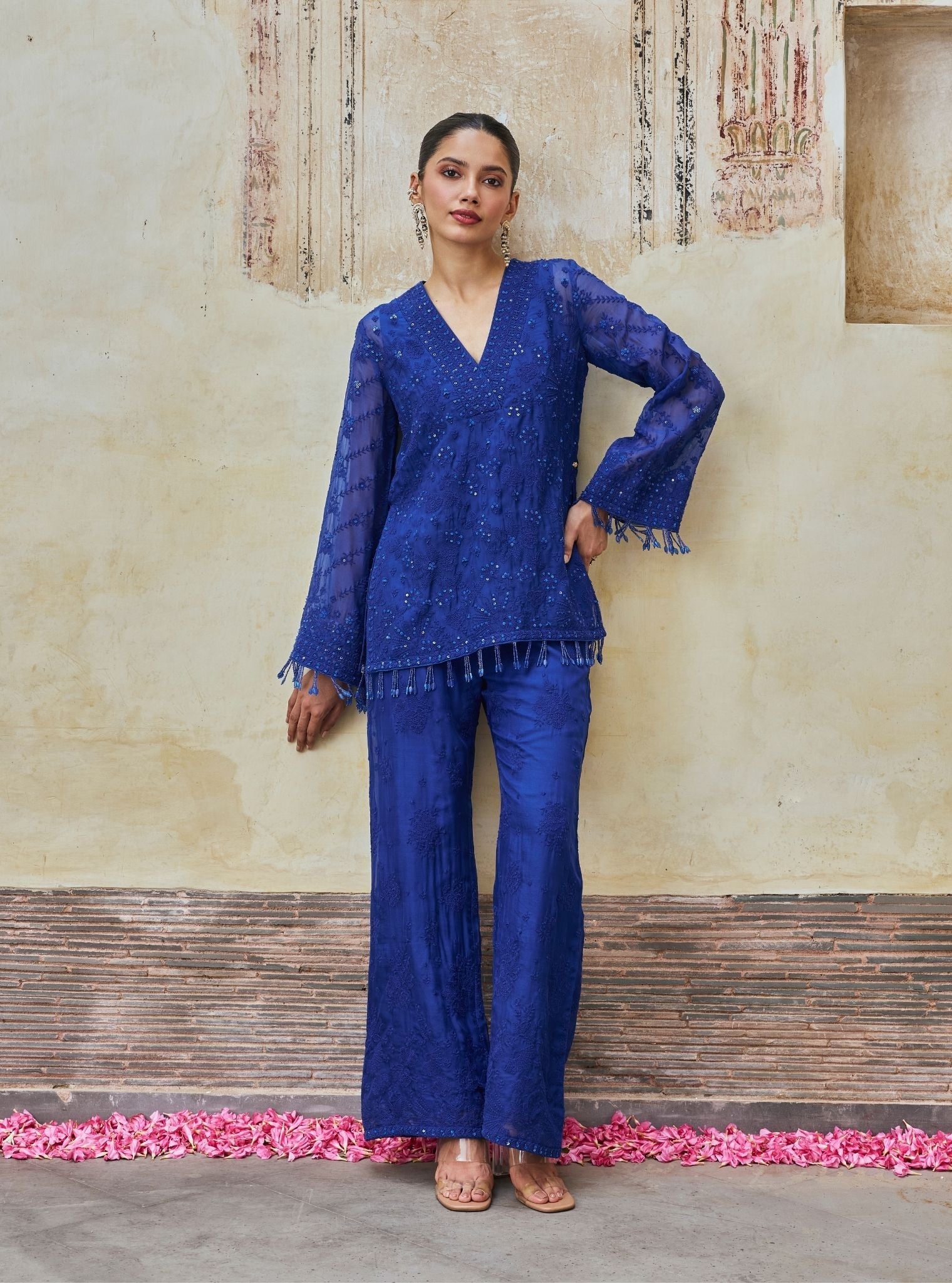Reja Organza Electric Blue Co-ord Set
