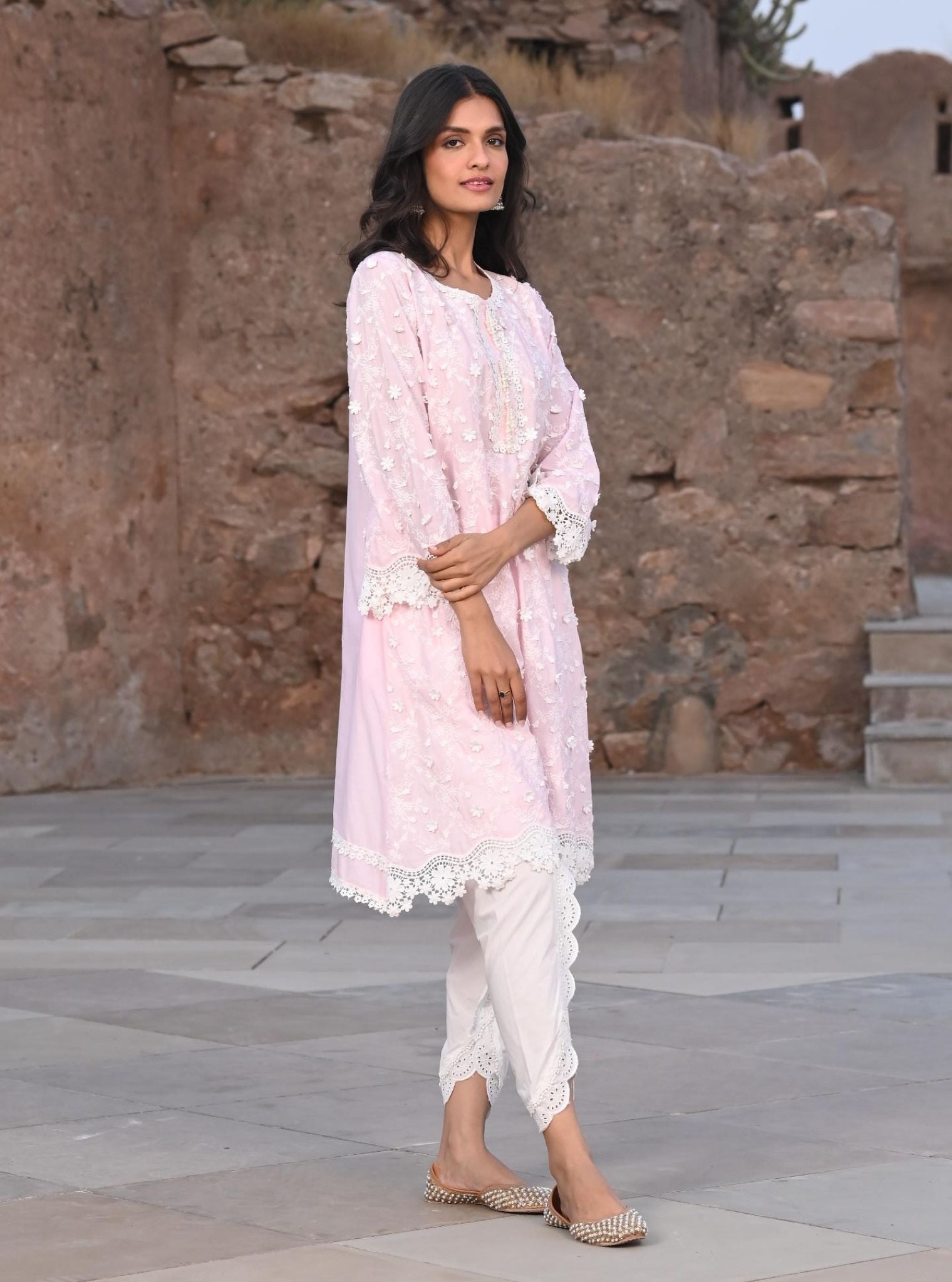 Baybreeze Supima Cotton Pink Kurta Set