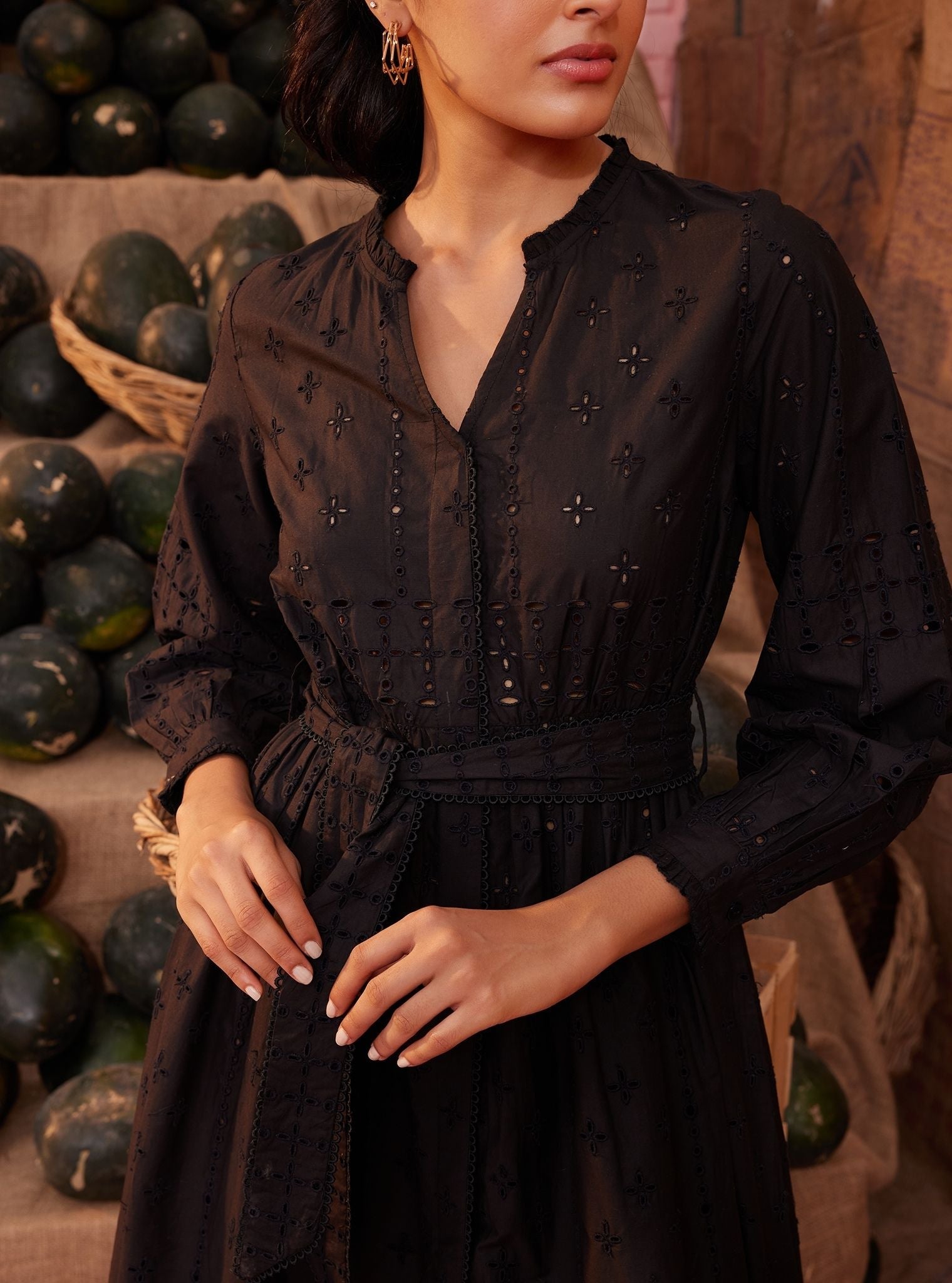 Emy Supima Cotton Black Long Dress