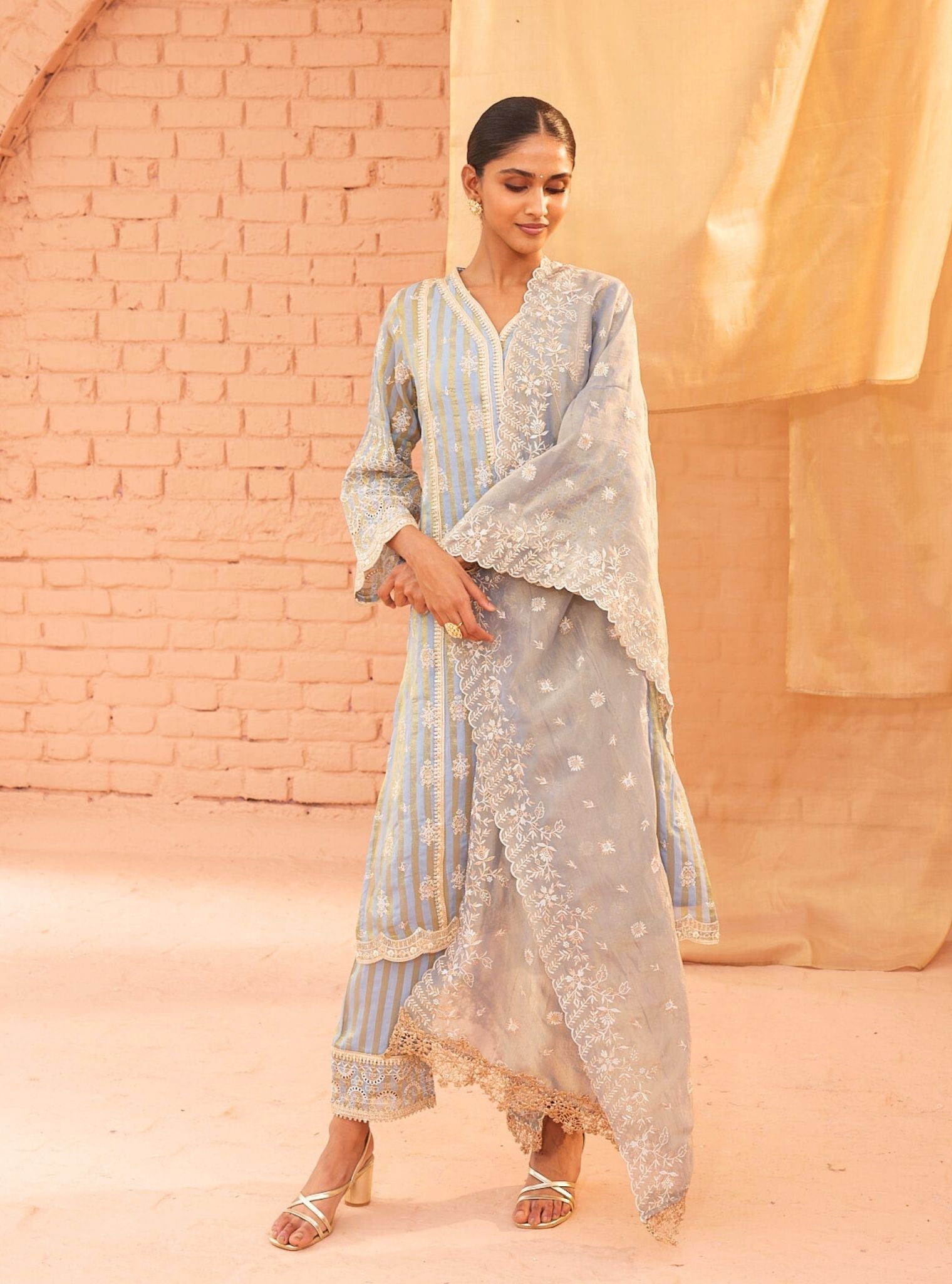 Hayden Banarsi Blue Kurta Set