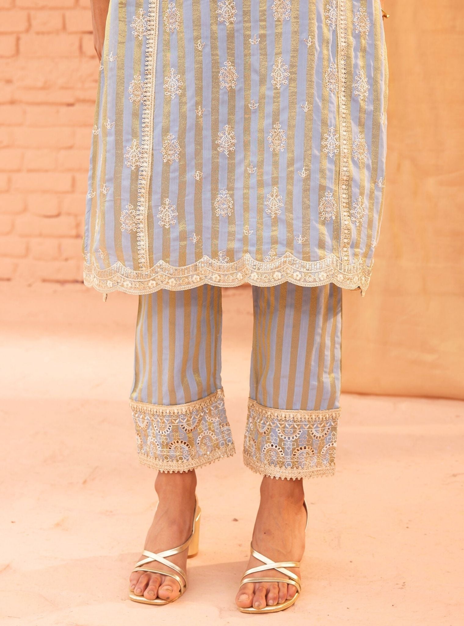 Hayden Banarsi Blue Kurta Set