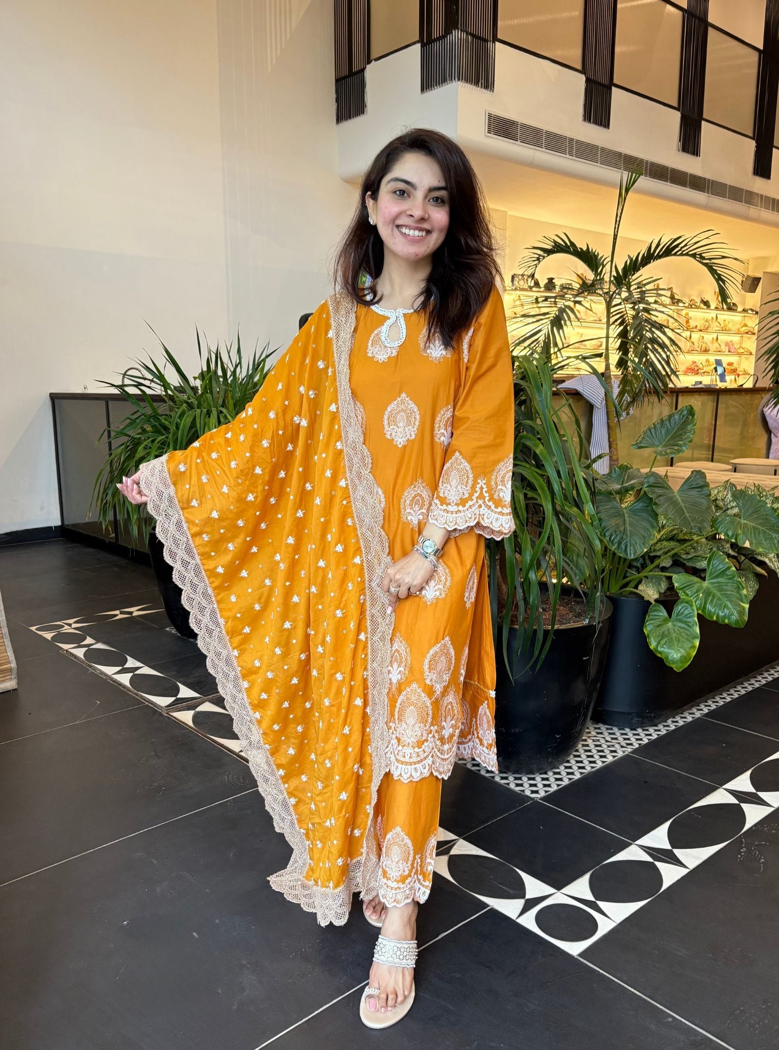 Sydney Supima Cotton Orange Kurta Set