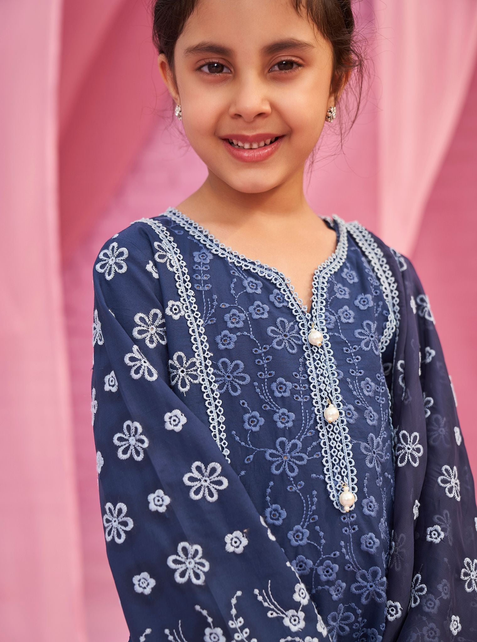 Elin Supima Cotton Navy Kurta Set
