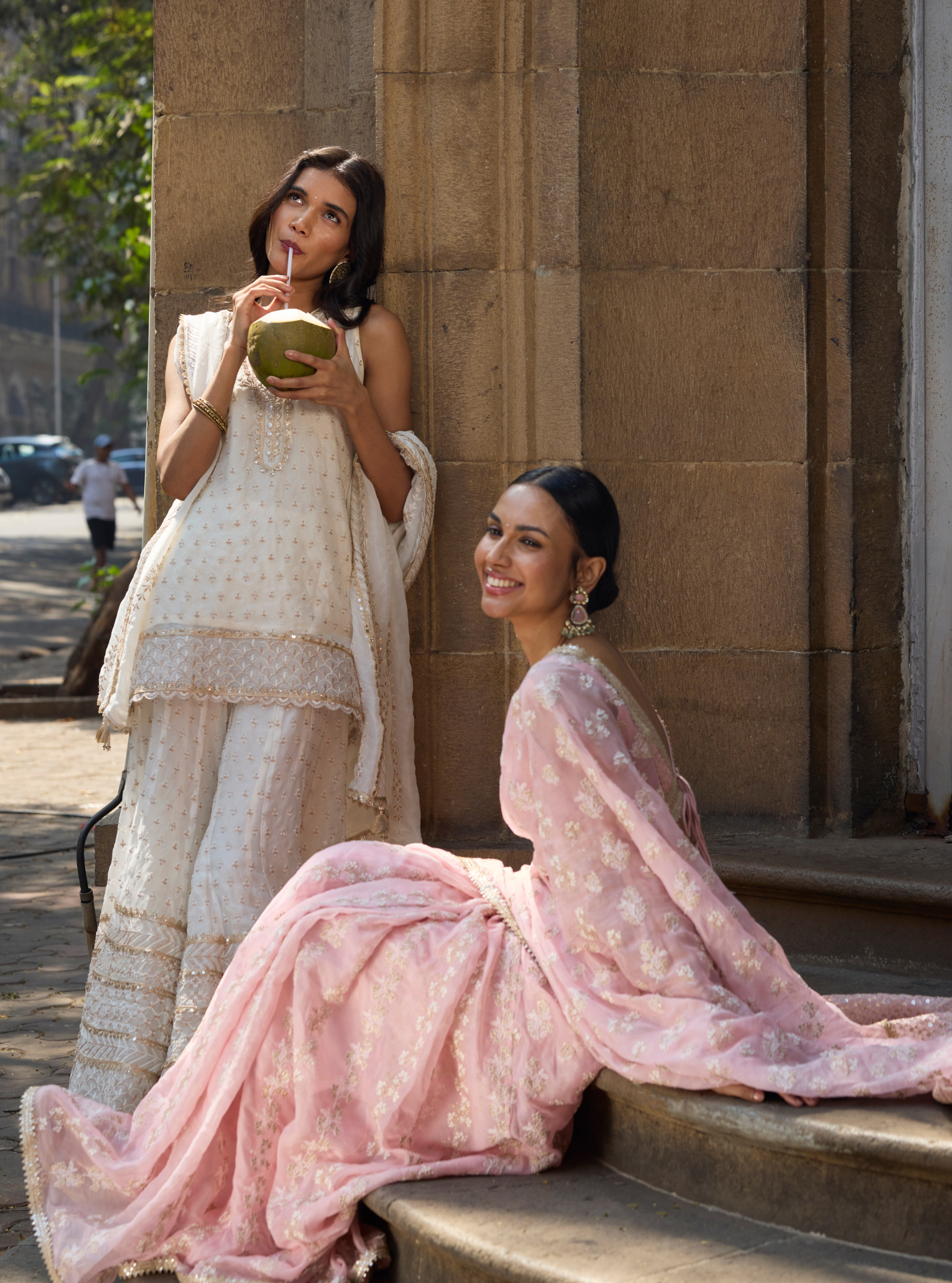 Sangli Organza Off White Kurta with Sharara Set