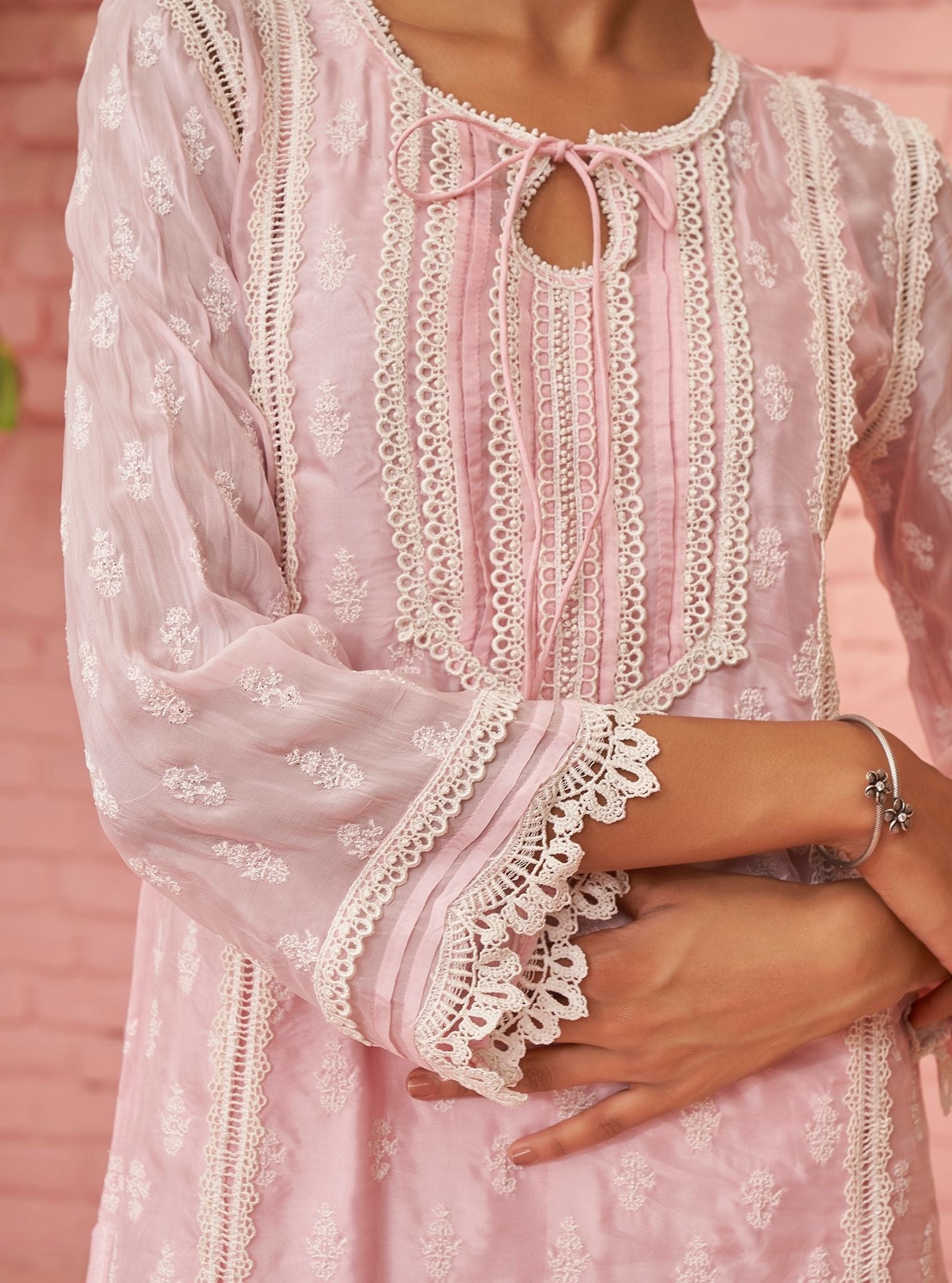 Aarina Organza Pink Kurta Set