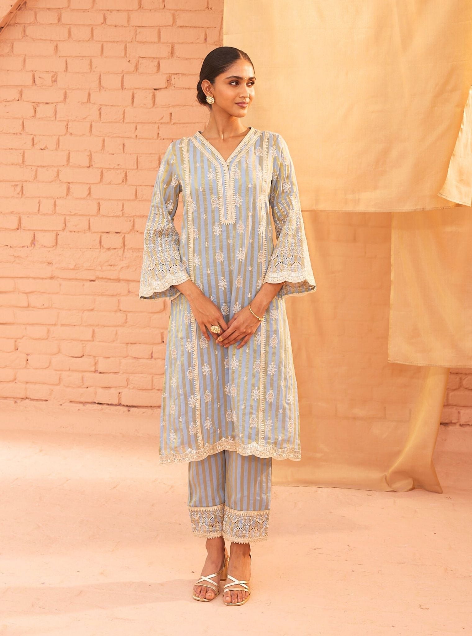 Hayden Banarsi Blue Kurta Set