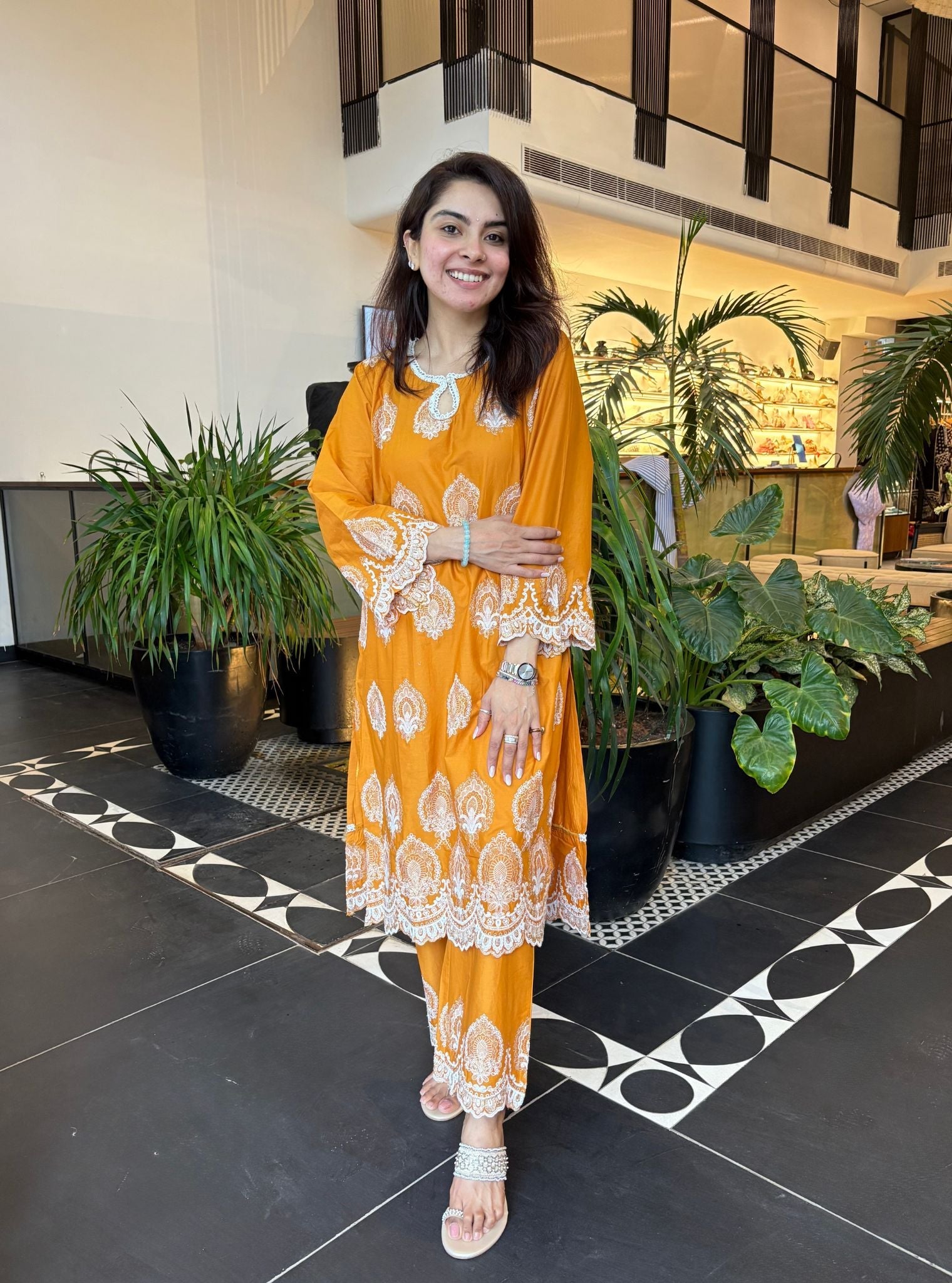 Sydney Supima Cotton Orange Kurta Set