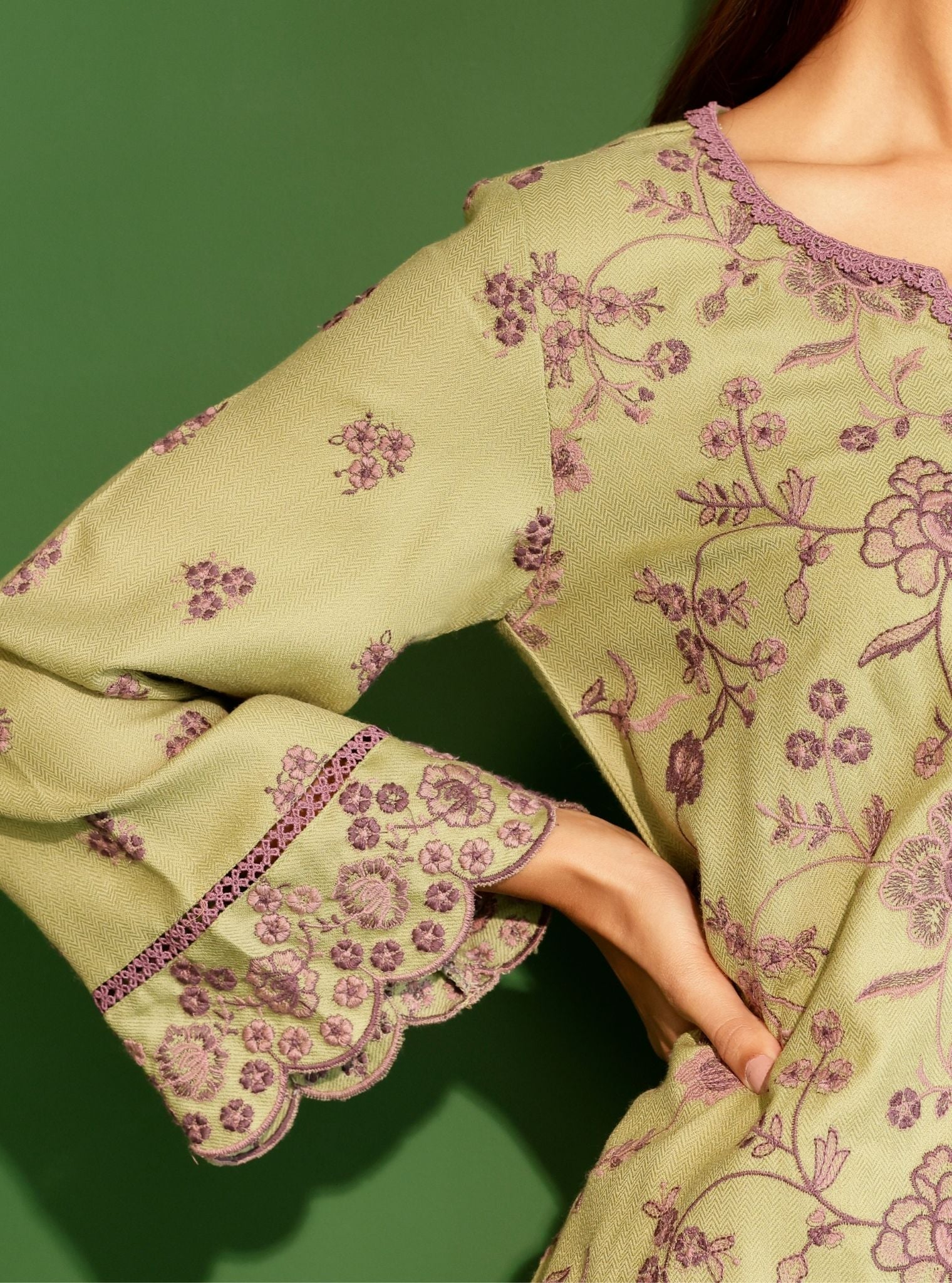 Juno Wool Green Kurta Set