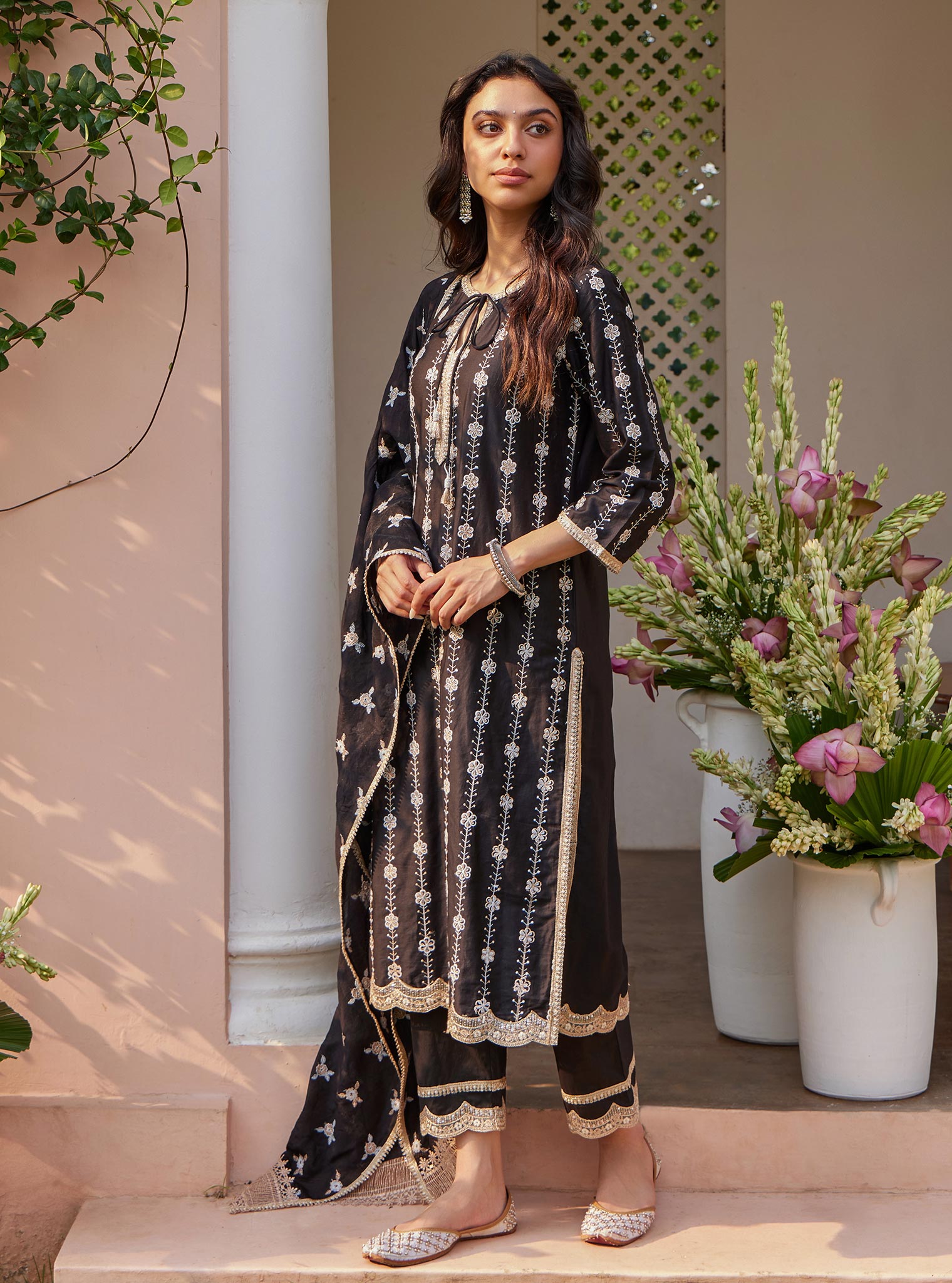 Jheel Pima Black Kurta Set
