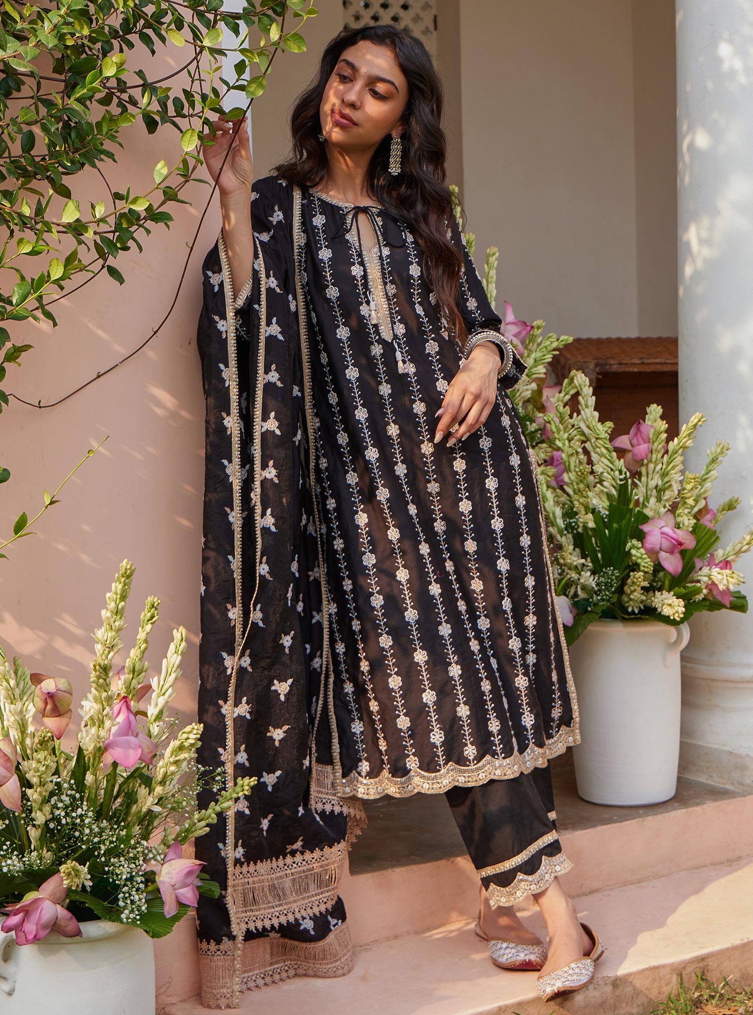 Jheel Pima Black Kurta Set