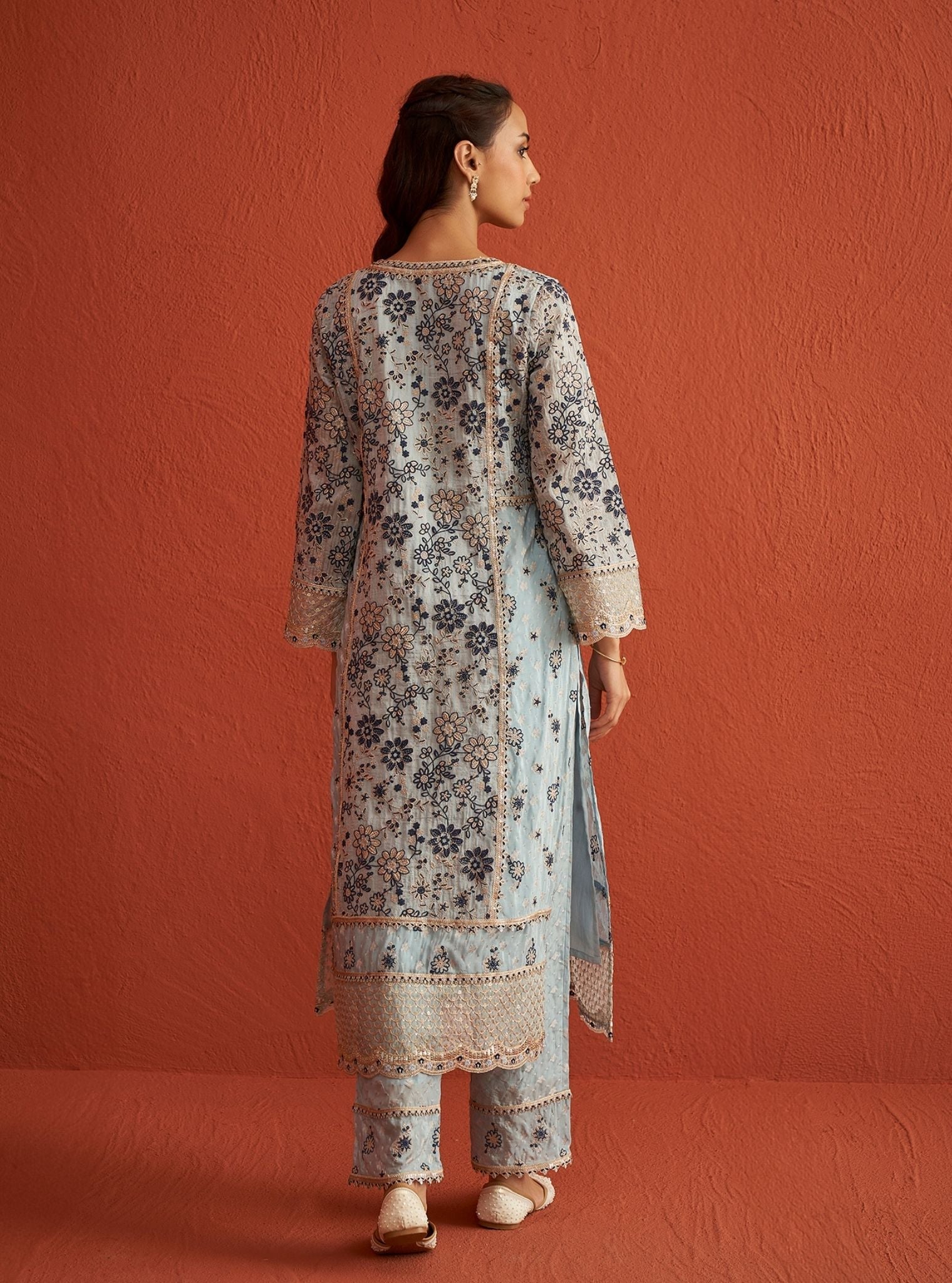 Lalisa Banarsi Light Blue Kurta Set