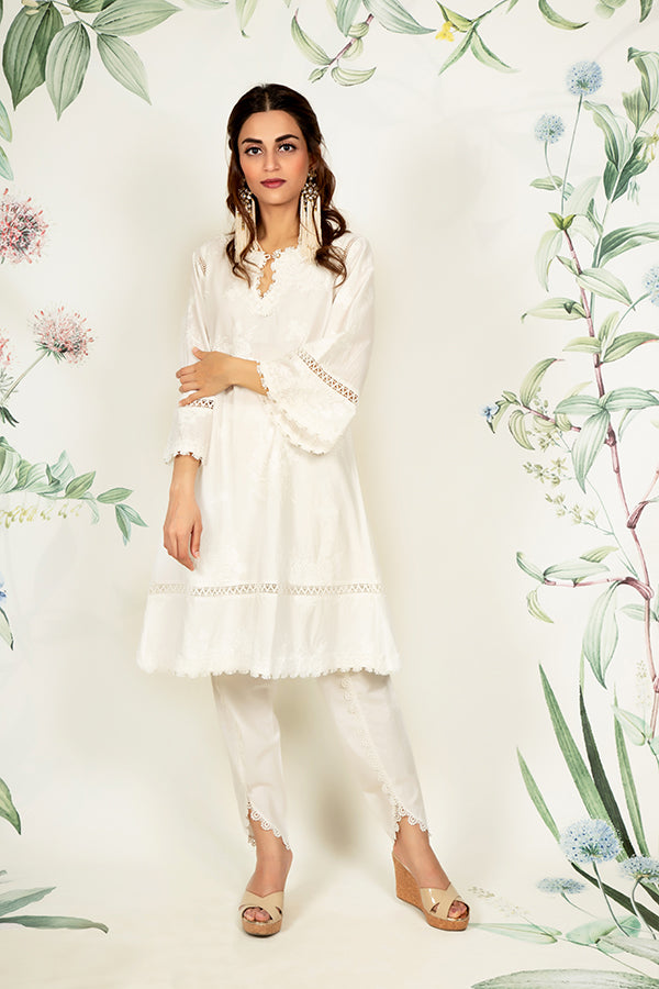 Sunflower White Kurta Set