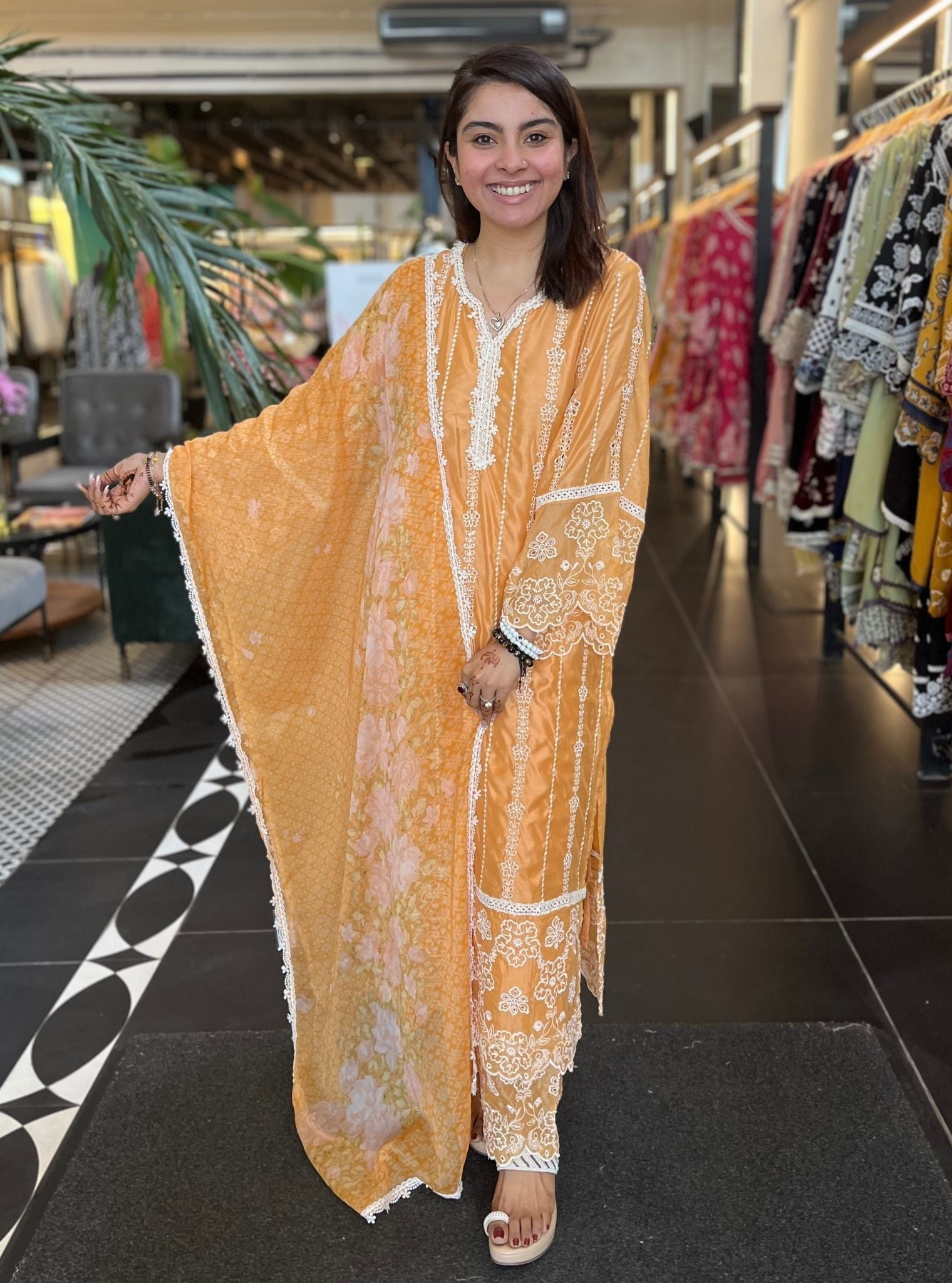 Reef Chanderi black Kurta Set