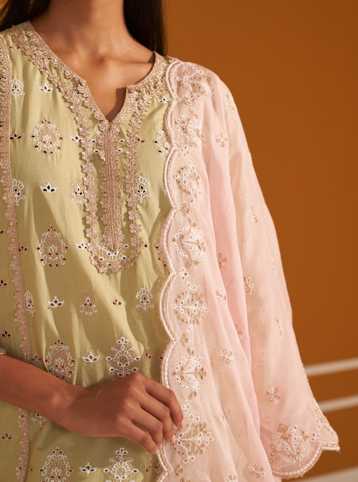 Lamai Supima Cotton Green Kurta Set