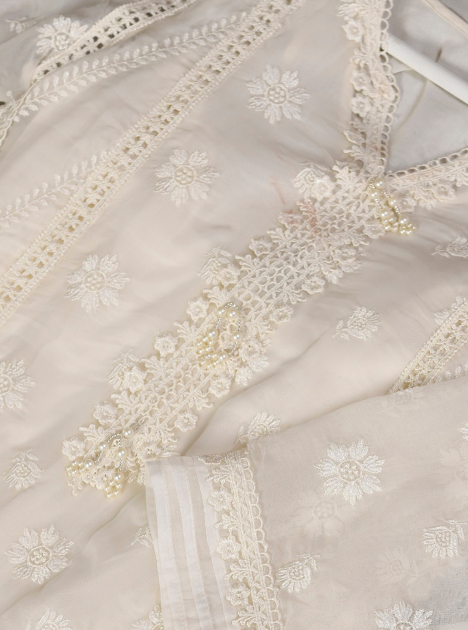 Armagh Organza Off White Kurta with Sharara Set