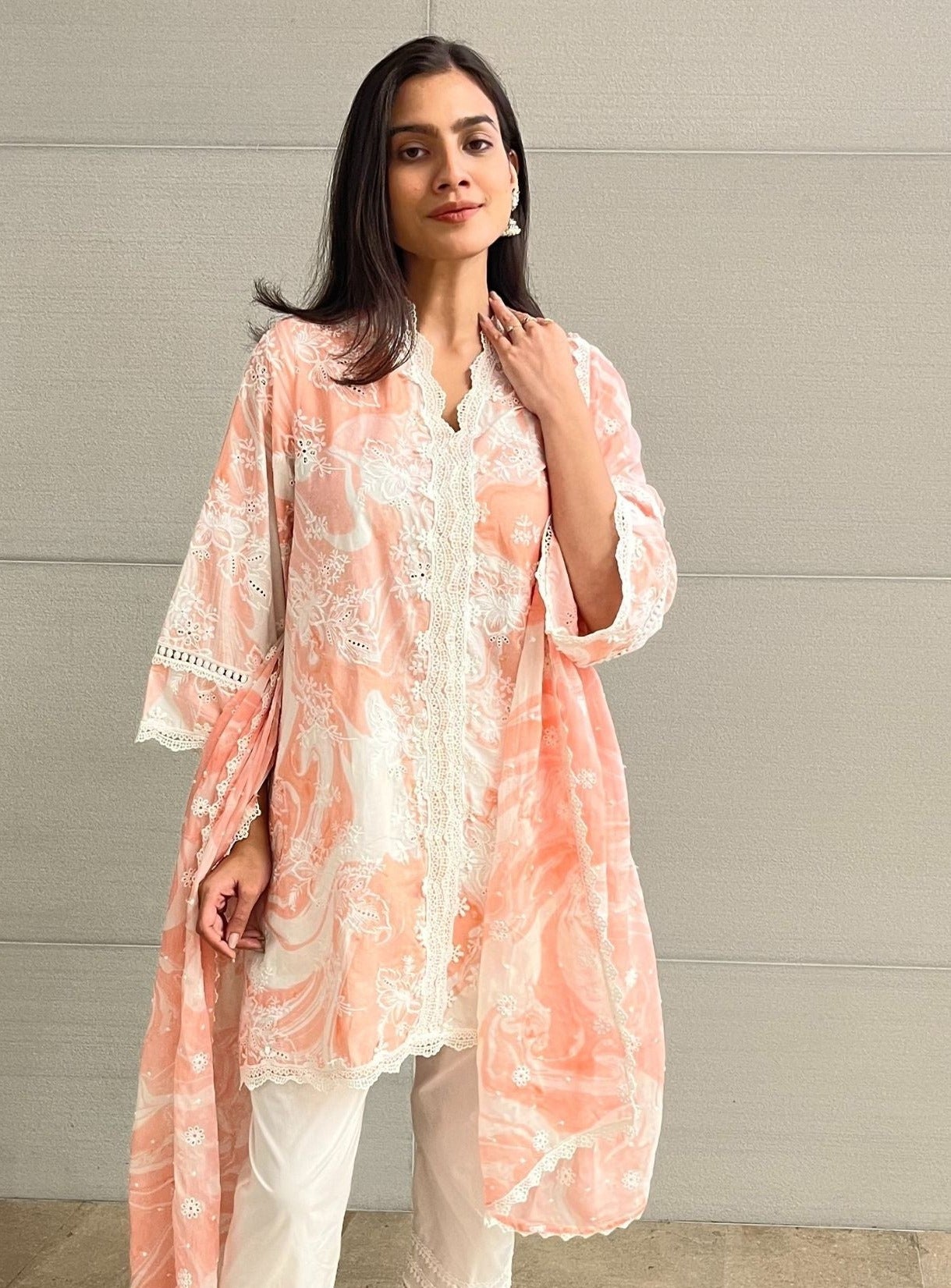 Marble Verona Supima Cotton Pink Kurta Set